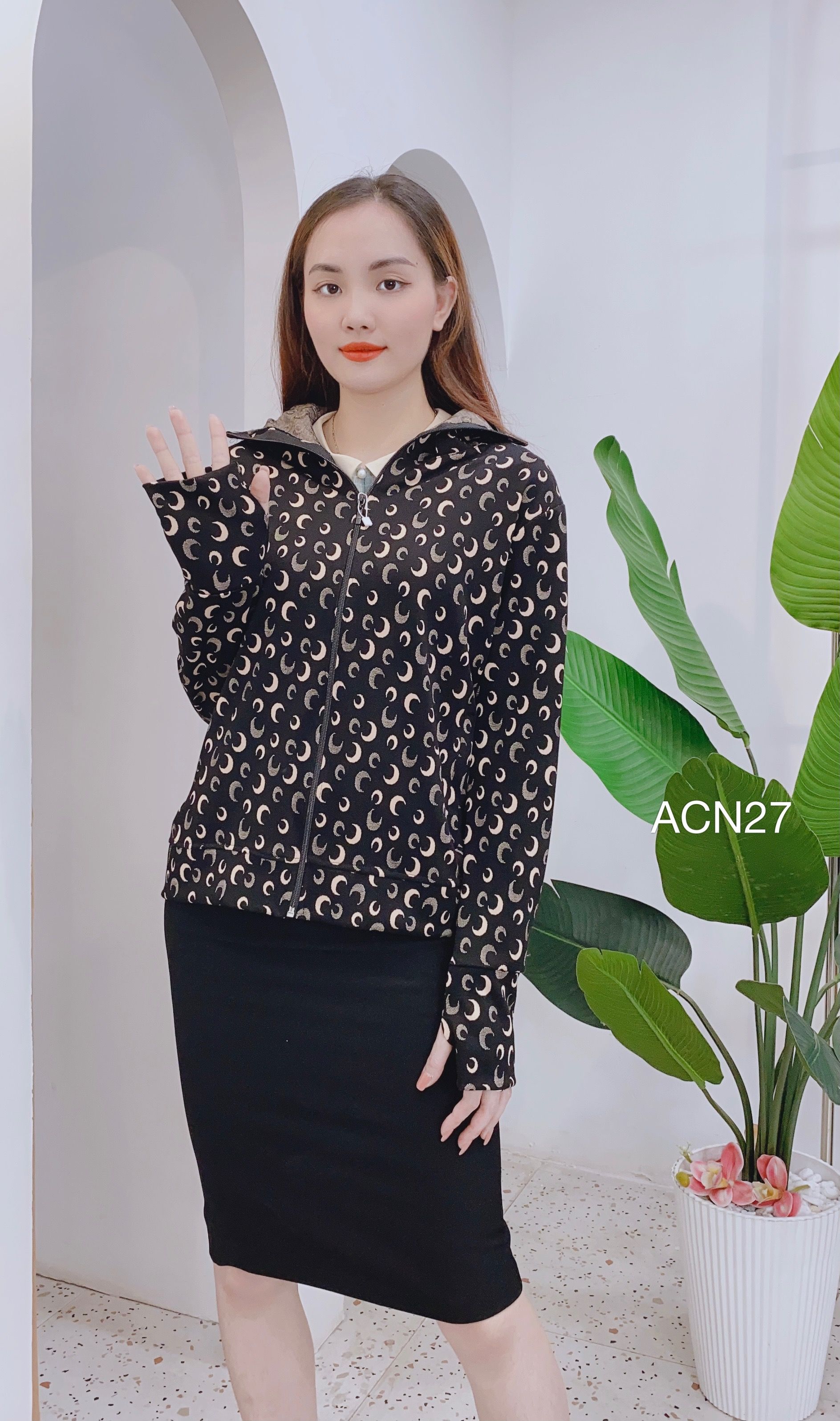 ACN27 áo nắng ngắn mặt trăng