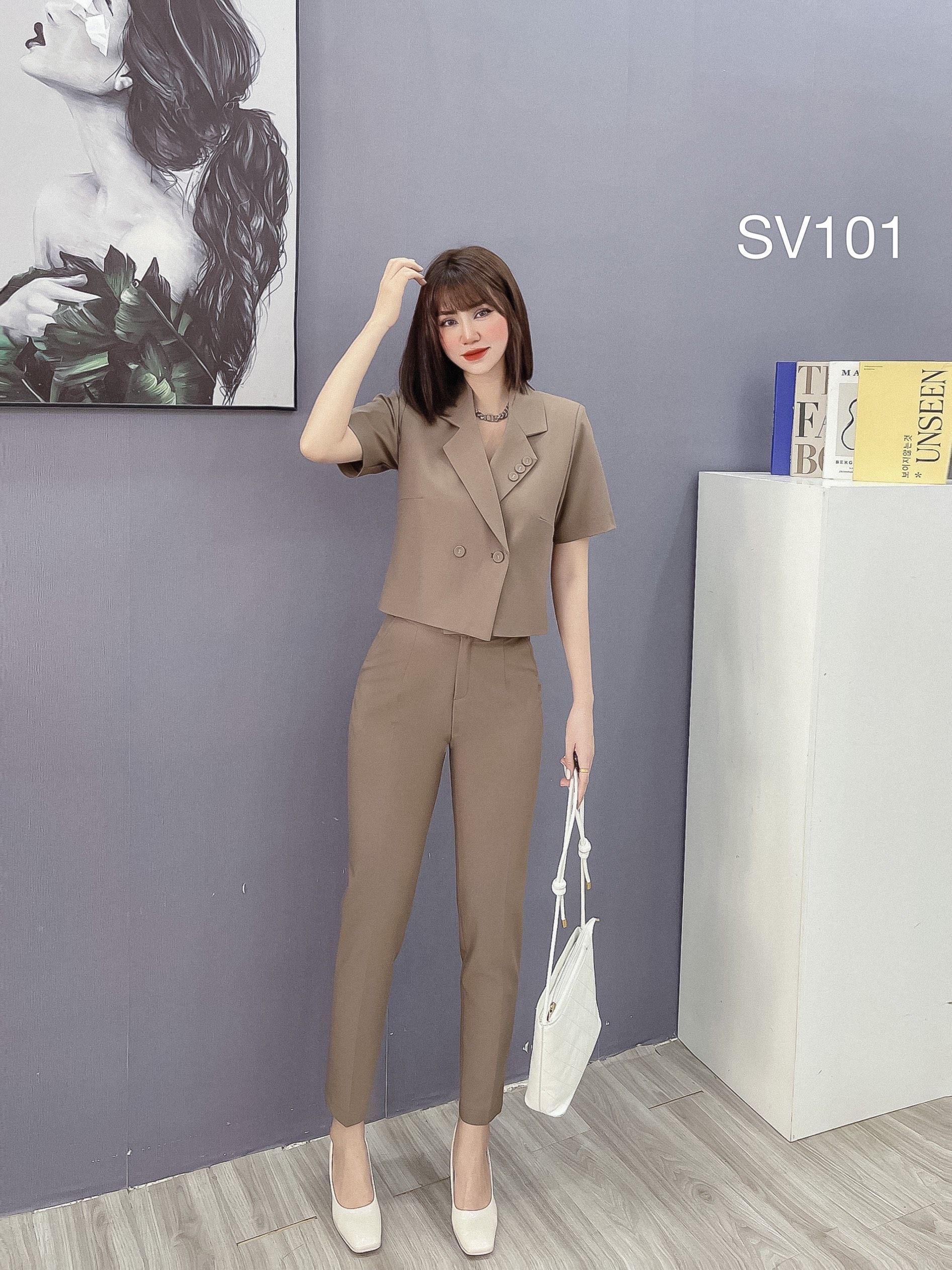 SV101 set vest cổ 3 cúc