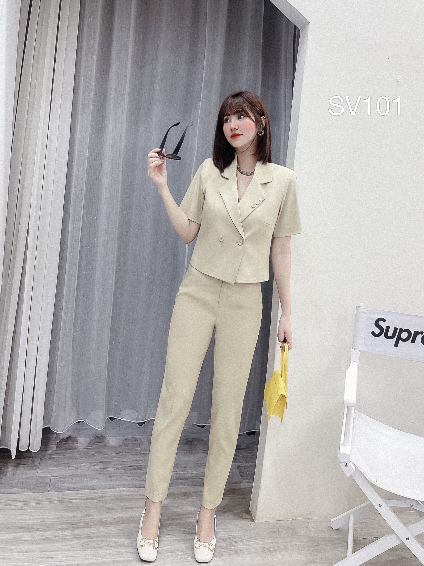 SV101 set vest cổ 3 cúc