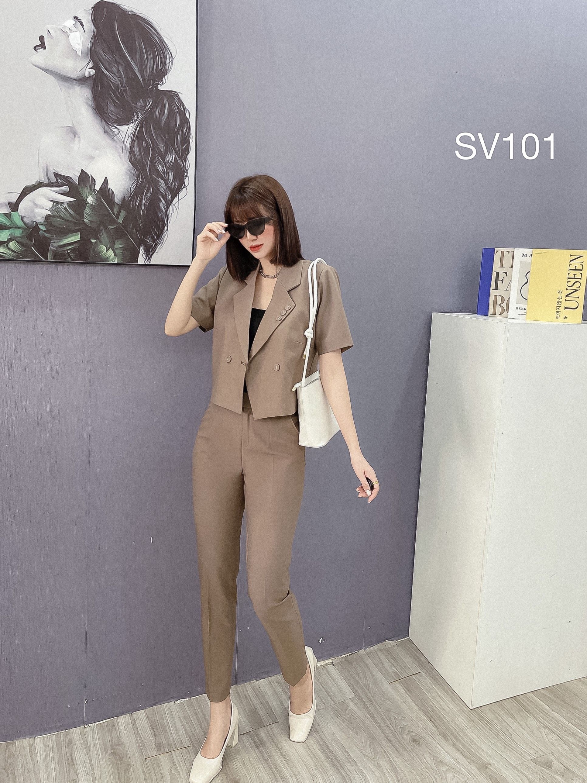 SV101 set vest cổ 3 cúc