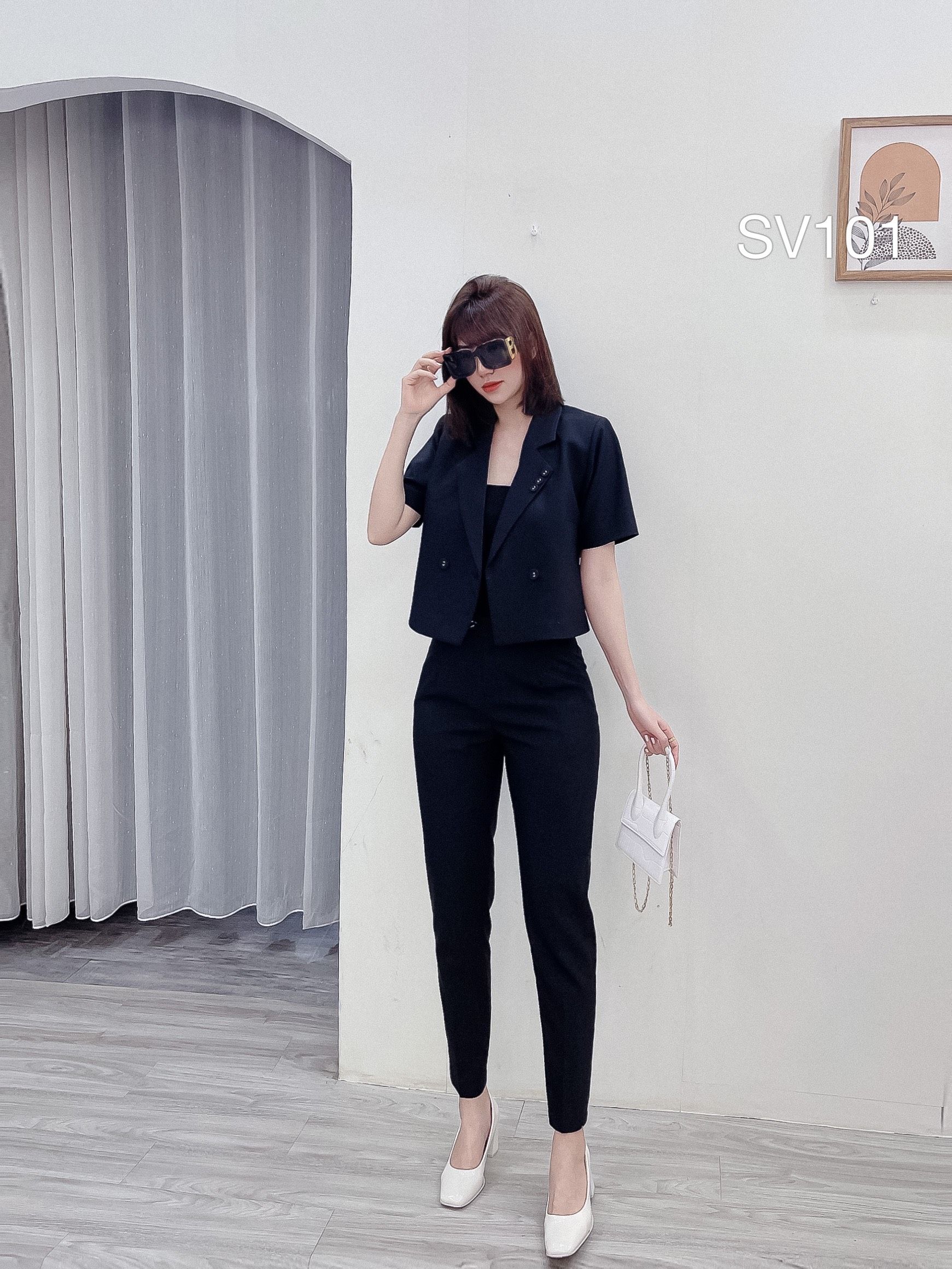 SV101 set vest cổ 3 cúc