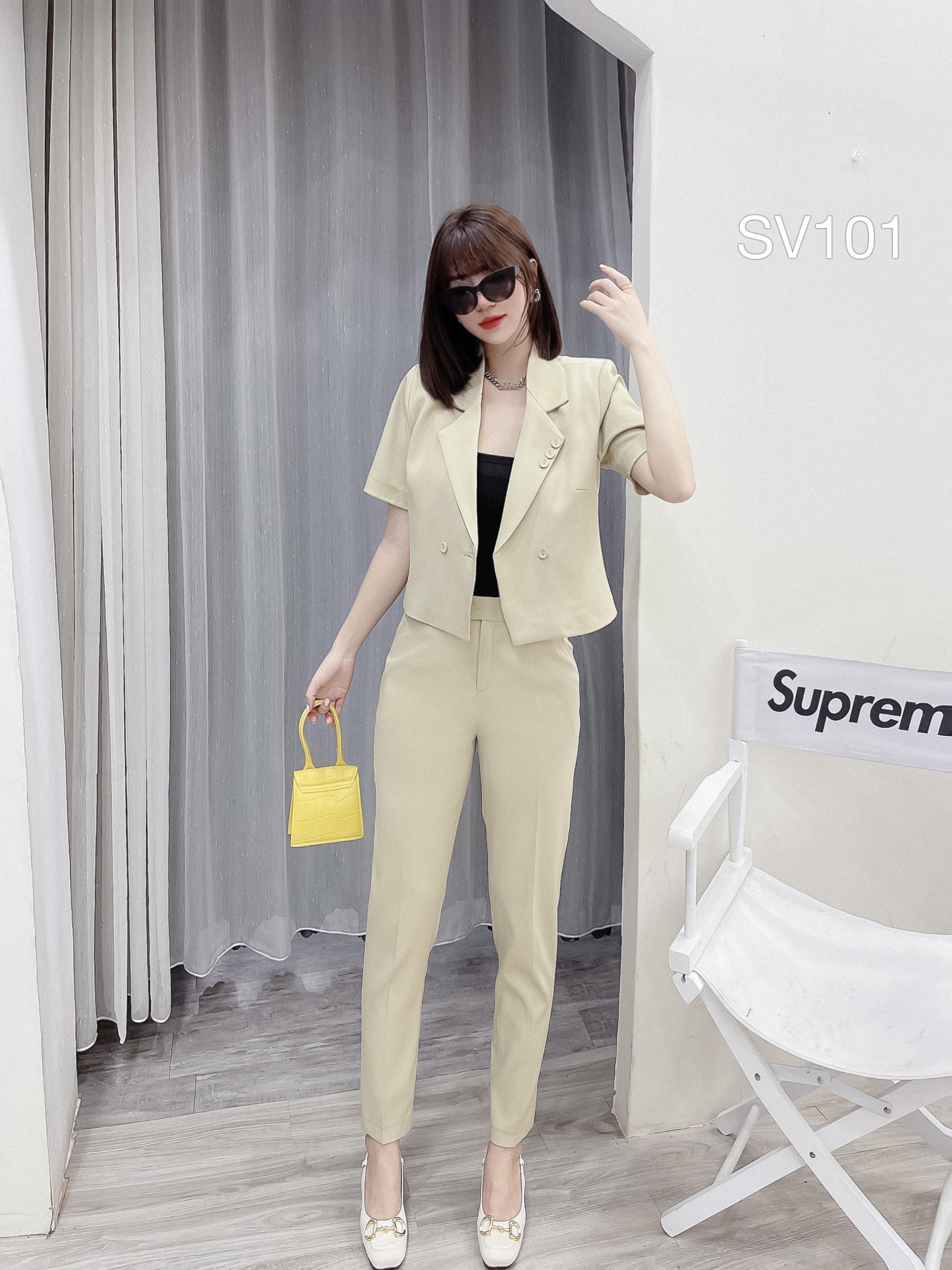 SV101 set vest cổ 3 cúc