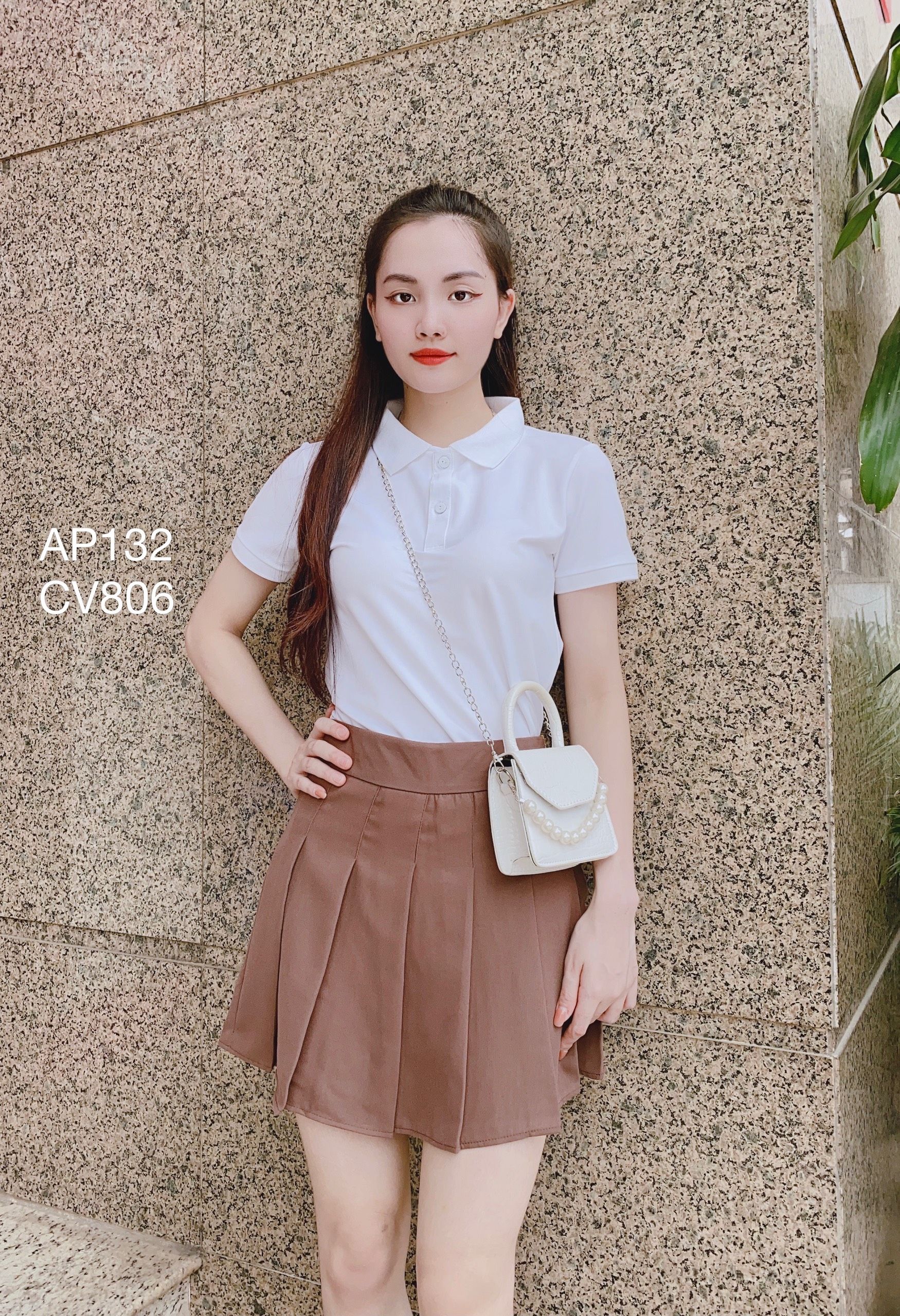 AP132 áo polo trắng trơn