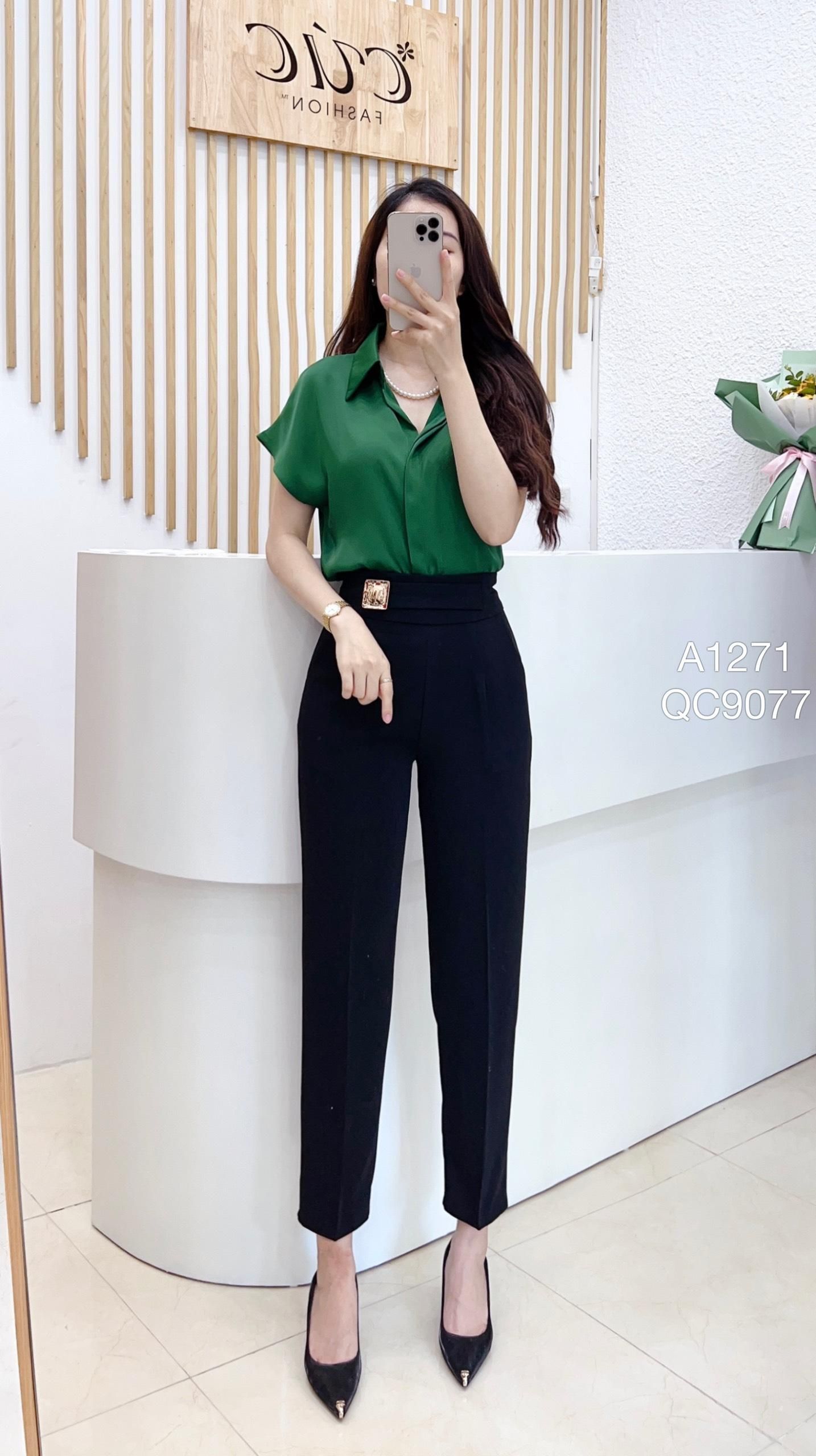 QC9077 Quần QC baggy khuy vuông