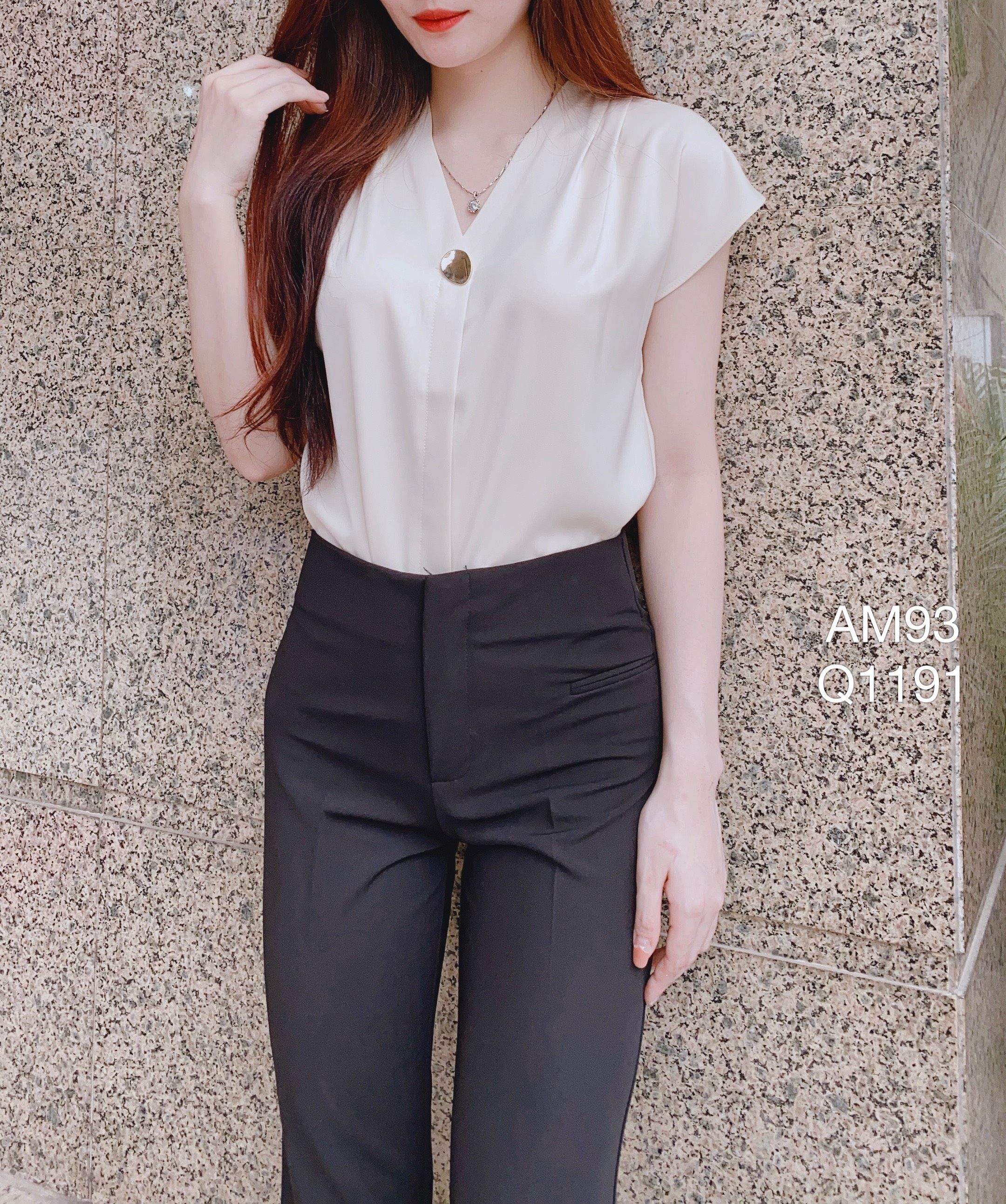 Q1191 Quần ống vẩy trơn