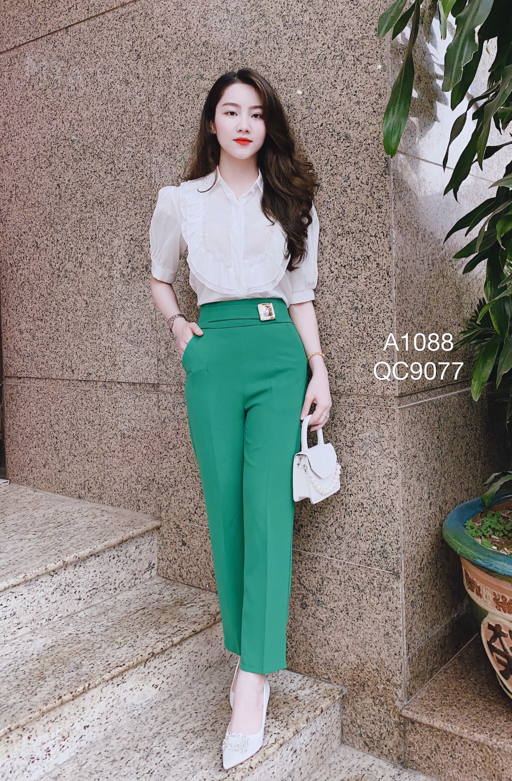 QC9077 Quần QC baggy khuy vuông