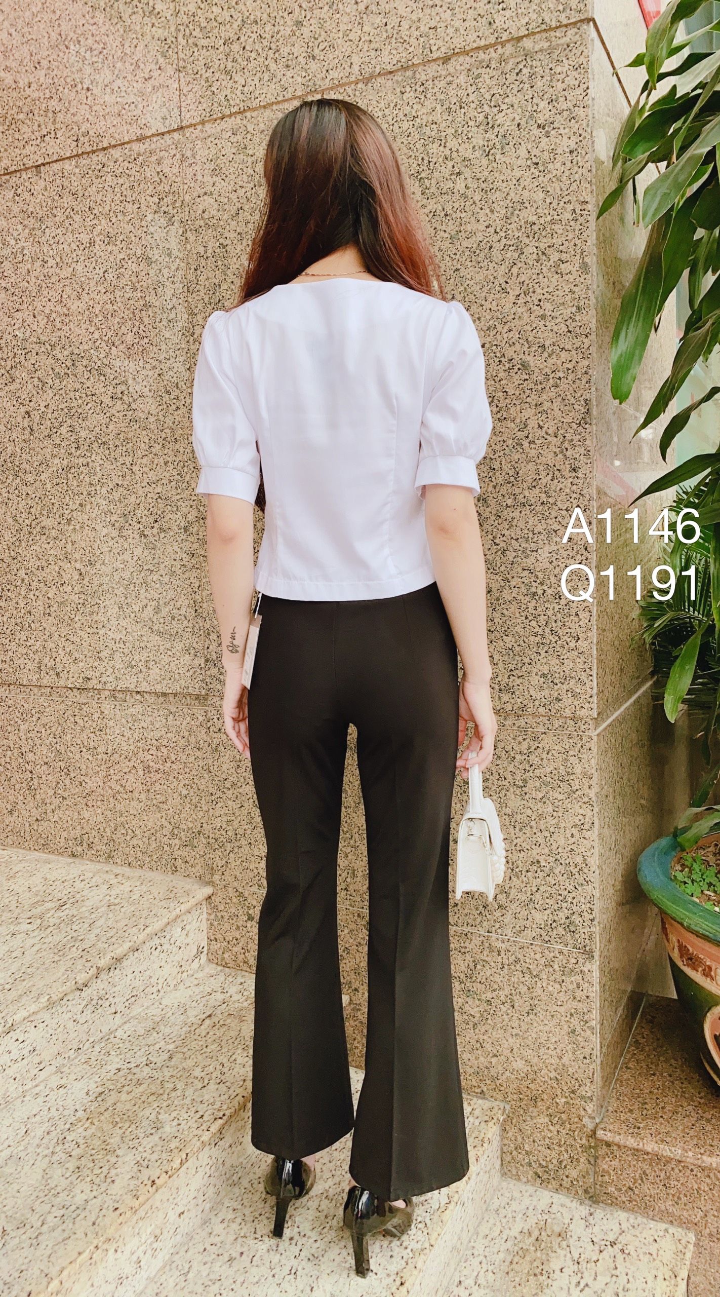 Q1191 Quần ống vẩy trơn