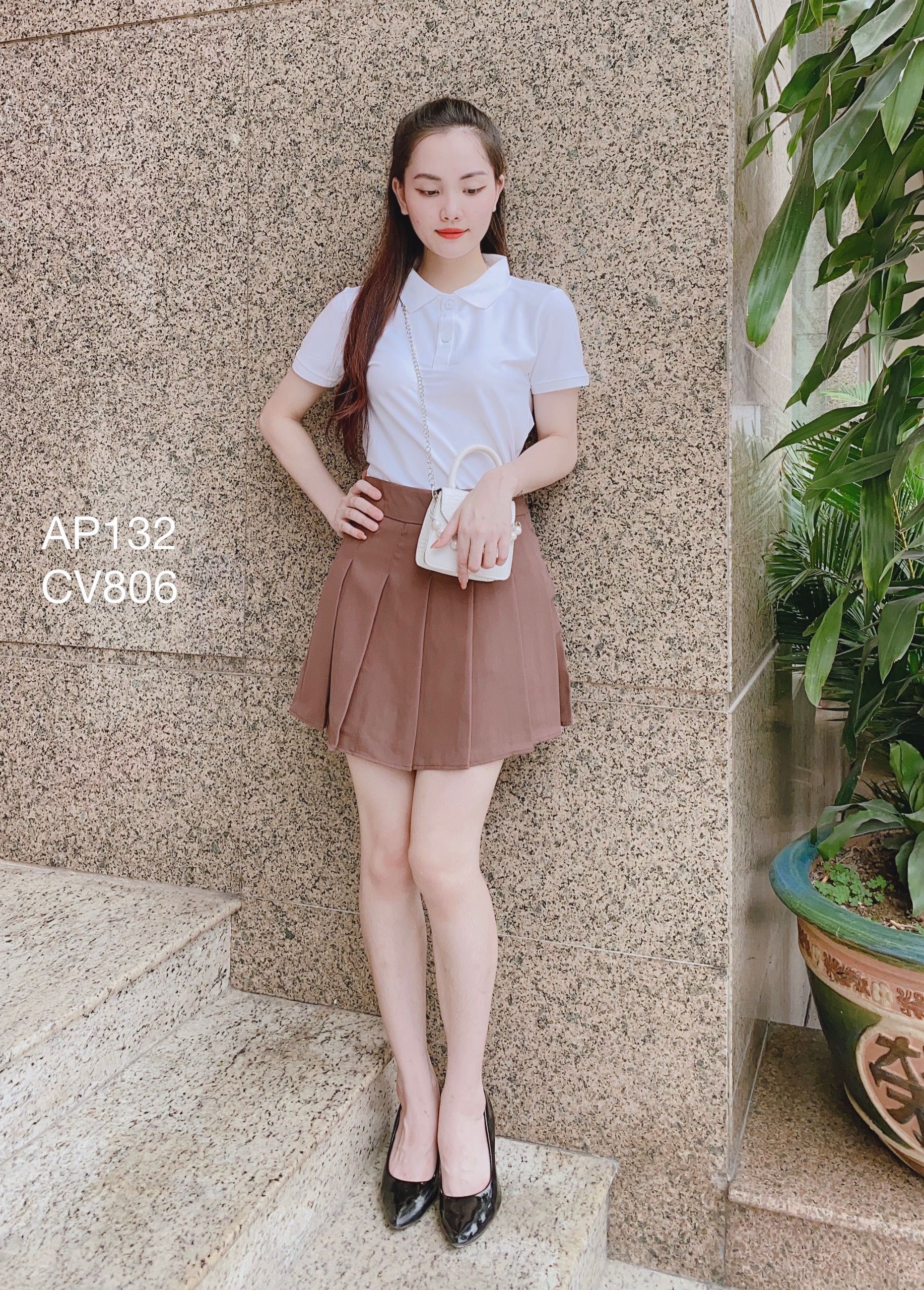 AP132 áo polo trắng trơn