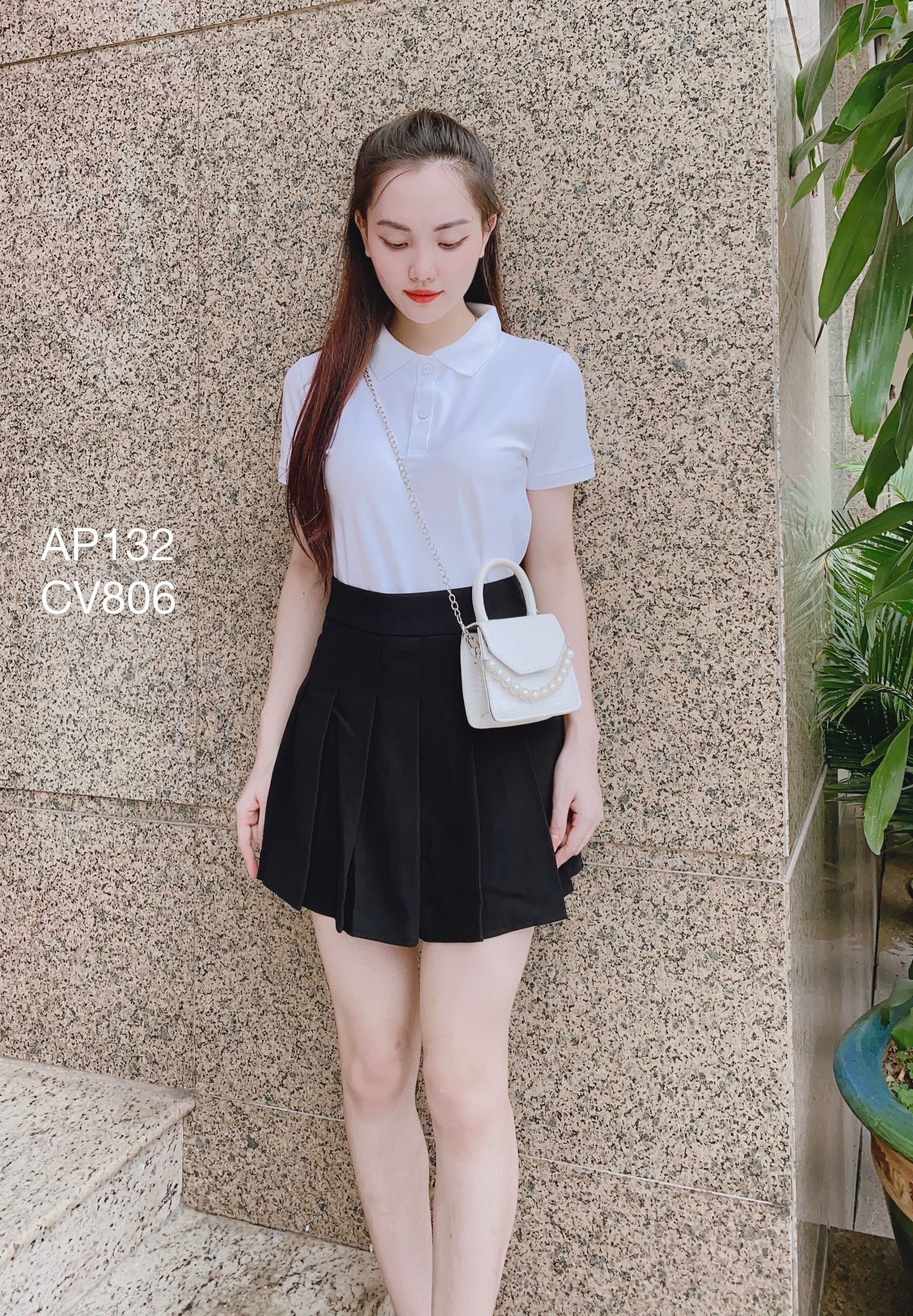 AP132 áo polo trắng trơn