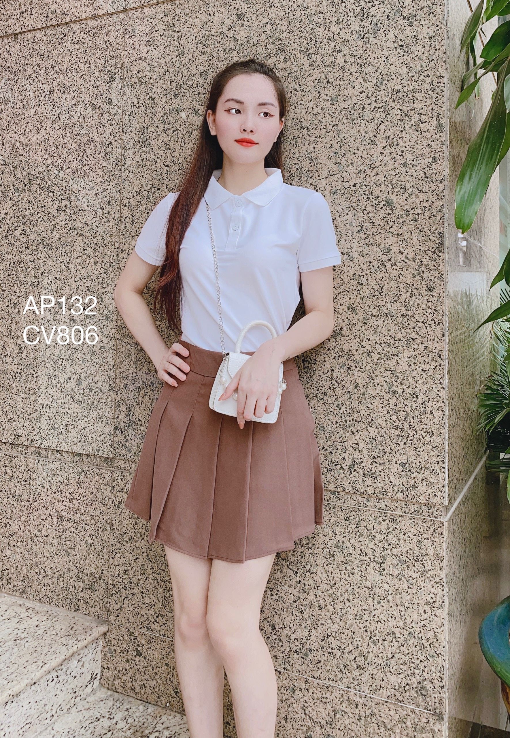 AP132 áo polo trắng trơn