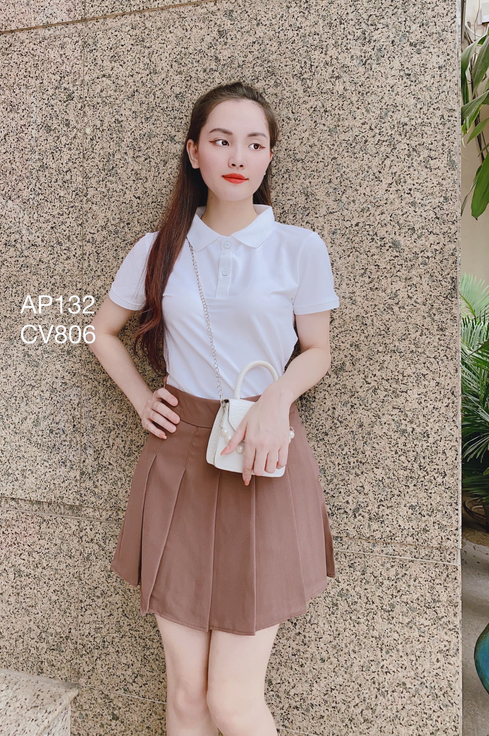 AP132 áo polo trắng trơn