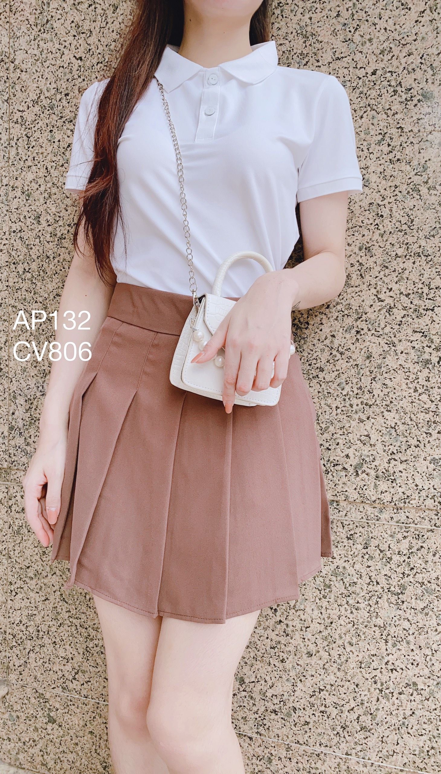 AP132 áo polo trắng trơn