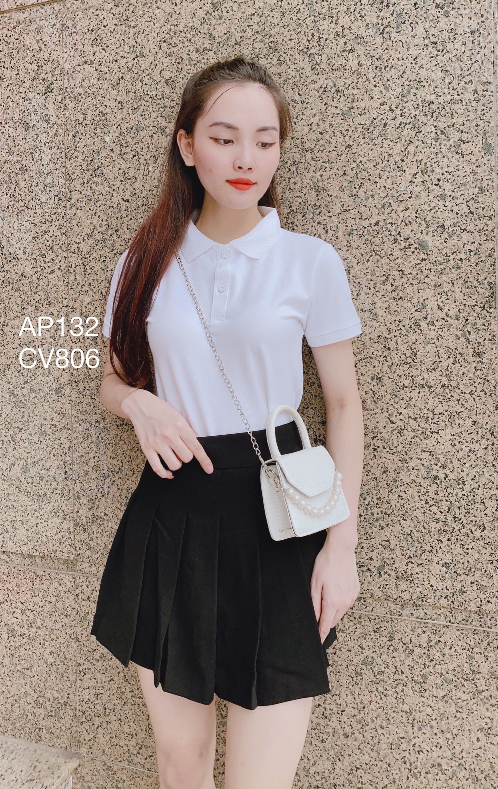 AP132 áo polo trắng trơn