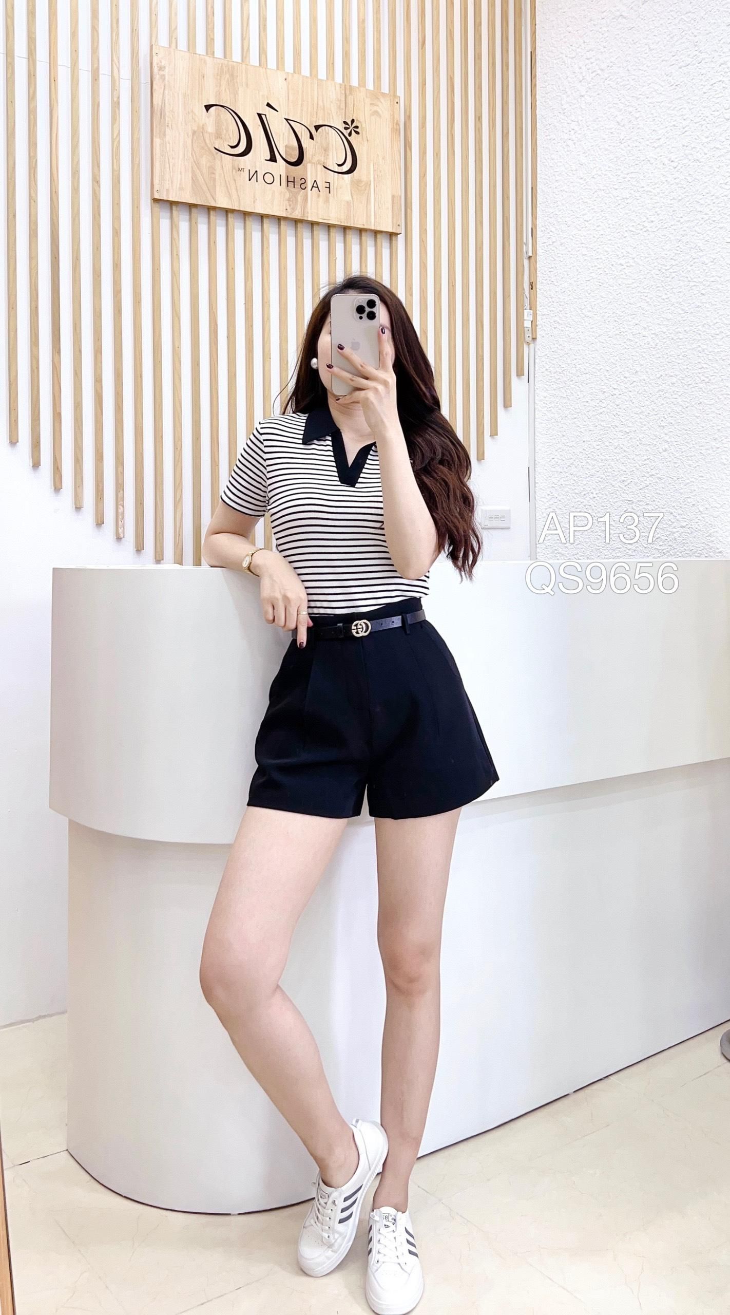 AP137 Áo polo kẻ phối cổ