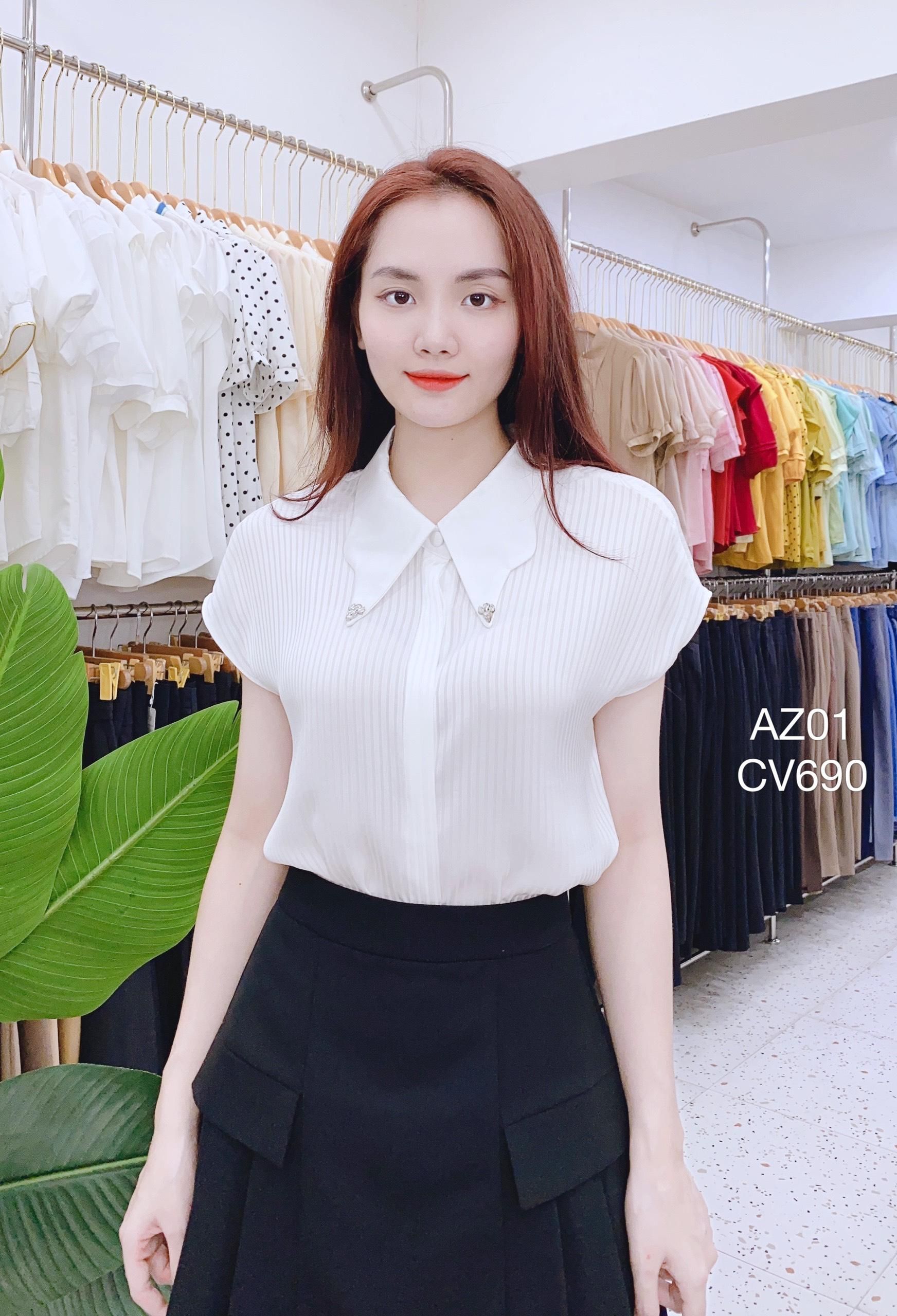 CV690 xòe xòe ngắn 2 lắp túi