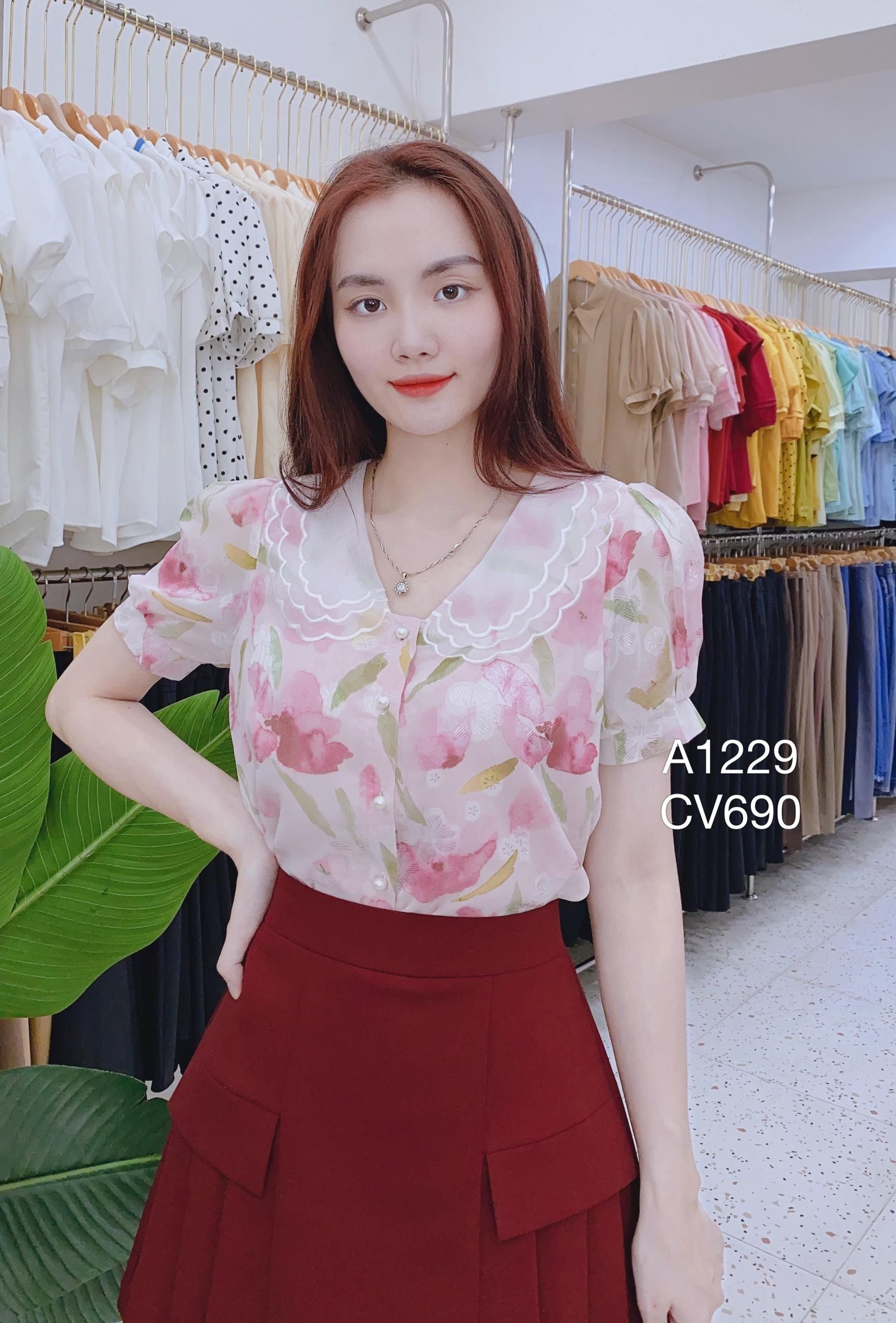 CV690 xòe xòe ngắn 2 lắp túi