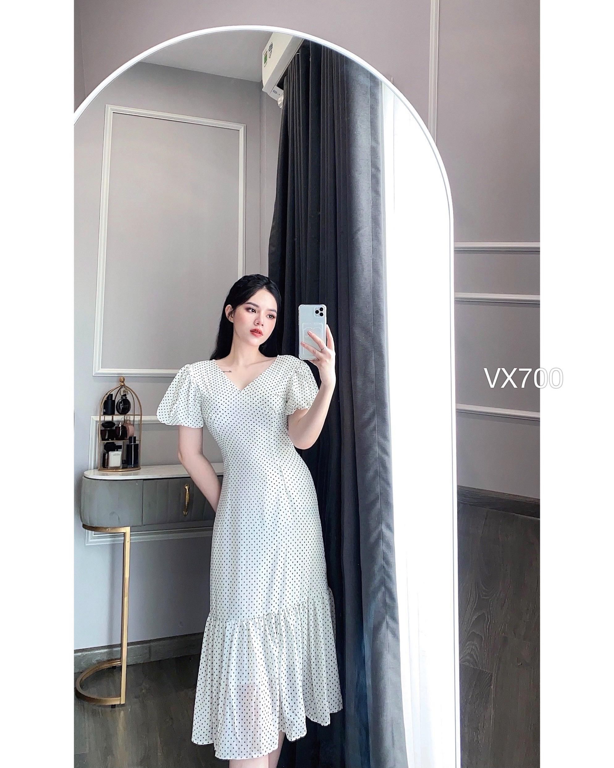 Váy chấm bi phong cách retro - Báo An Giang Online