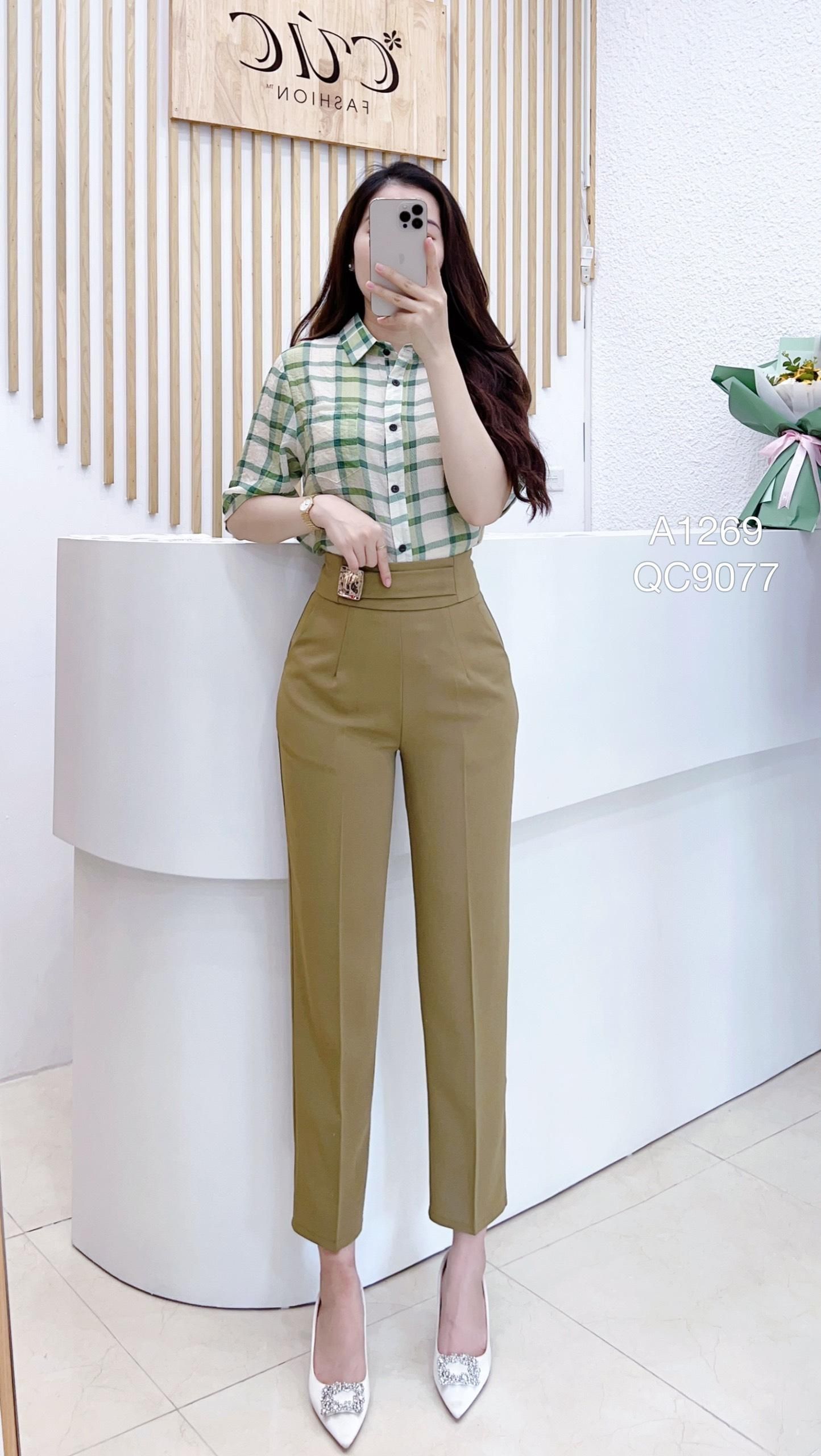 QC9077 Quần QC baggy khuy vuông