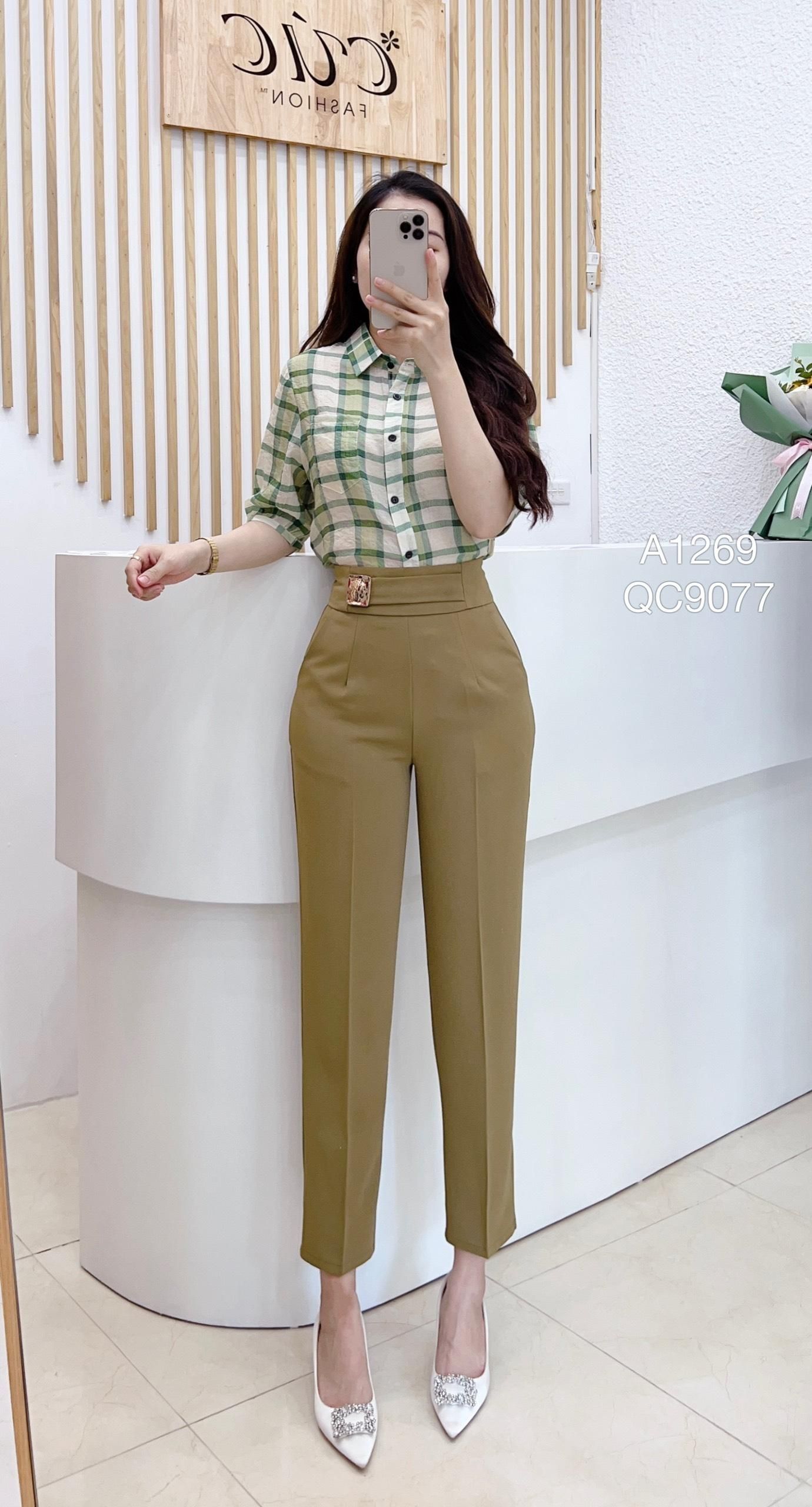 QC9077 Quần QC baggy khuy vuông