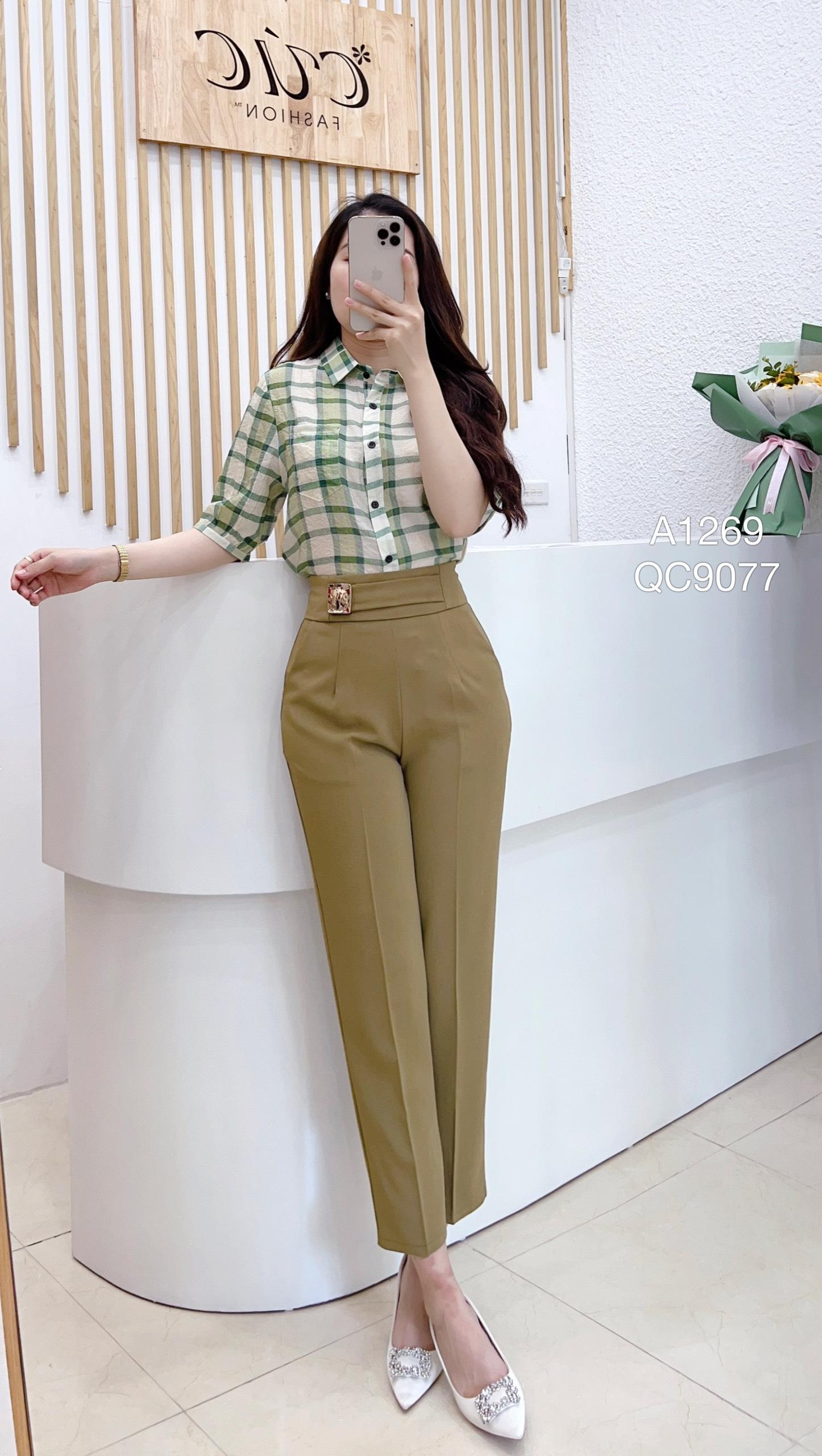 QC9077 Quần QC baggy khuy vuông