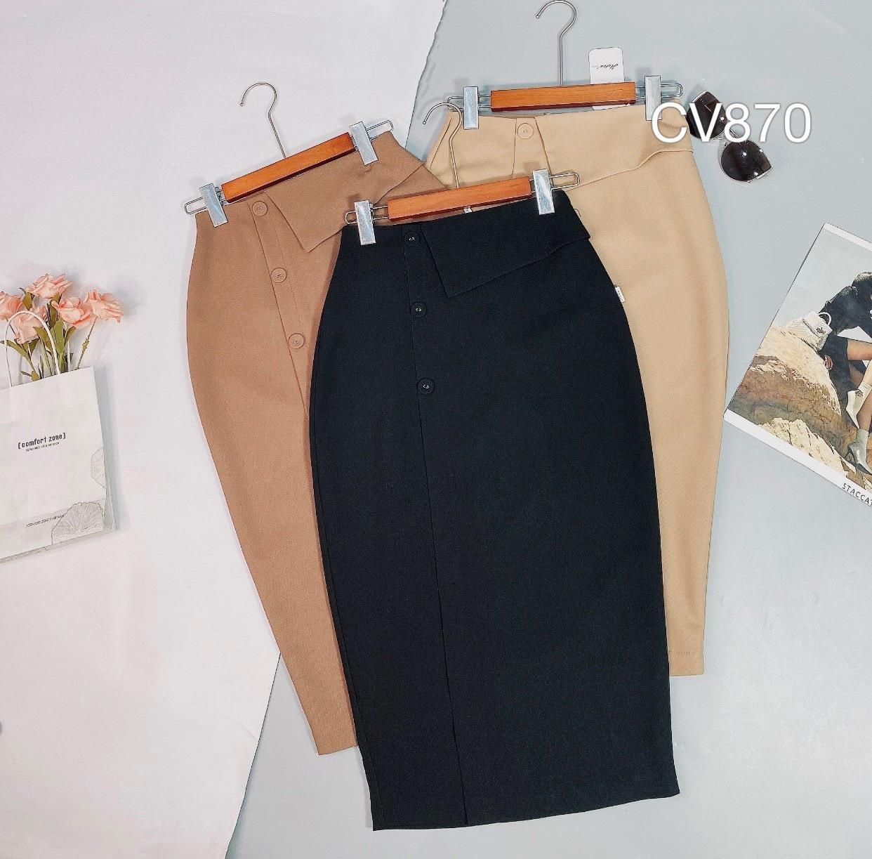 CV870 CV 3 cúc bọc xẻ trước