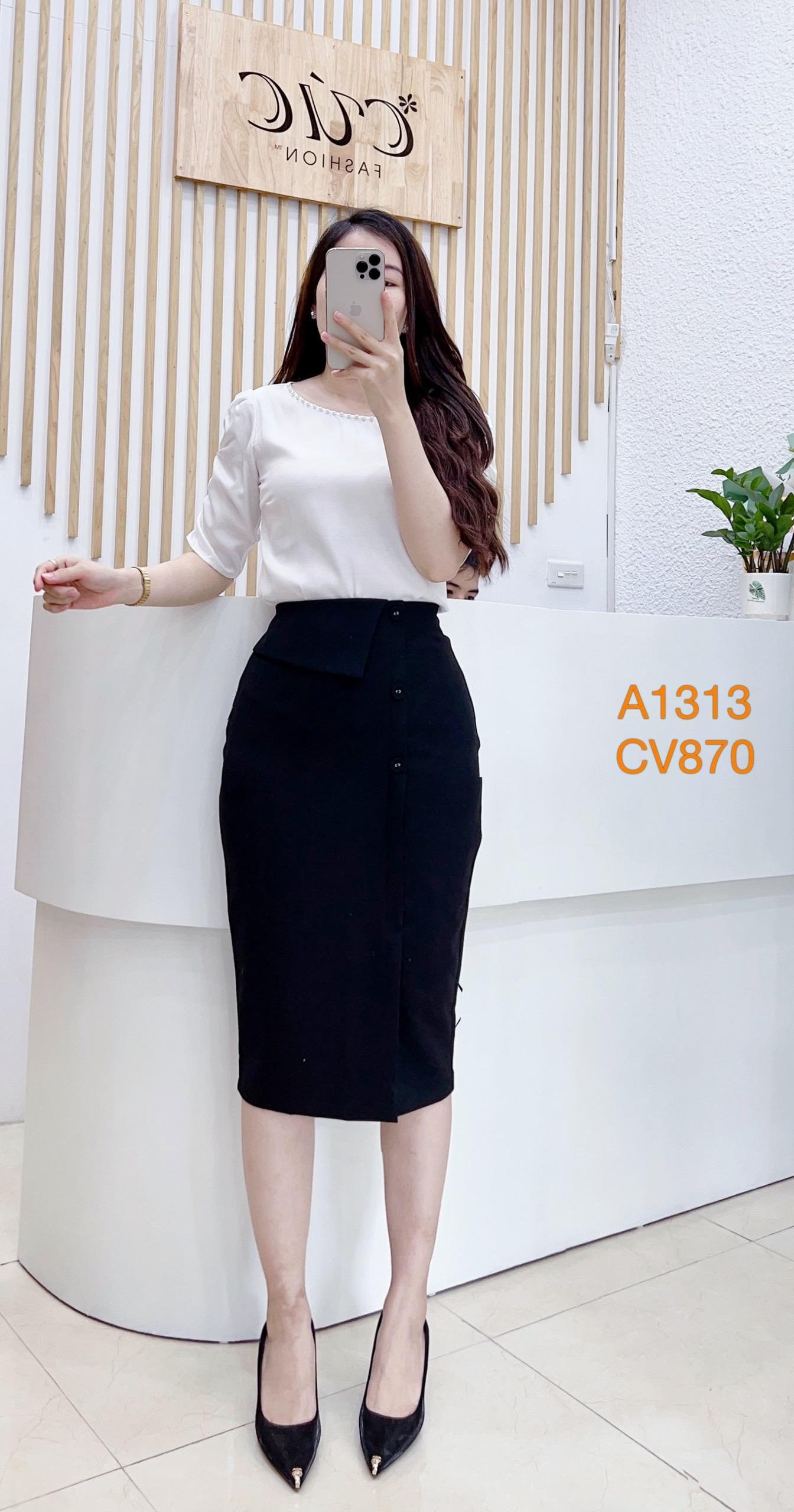 CV870 CV 3 cúc bọc xẻ trước
