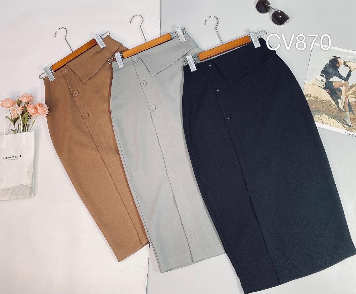 CV870 CV 3 cúc bọc xẻ trước