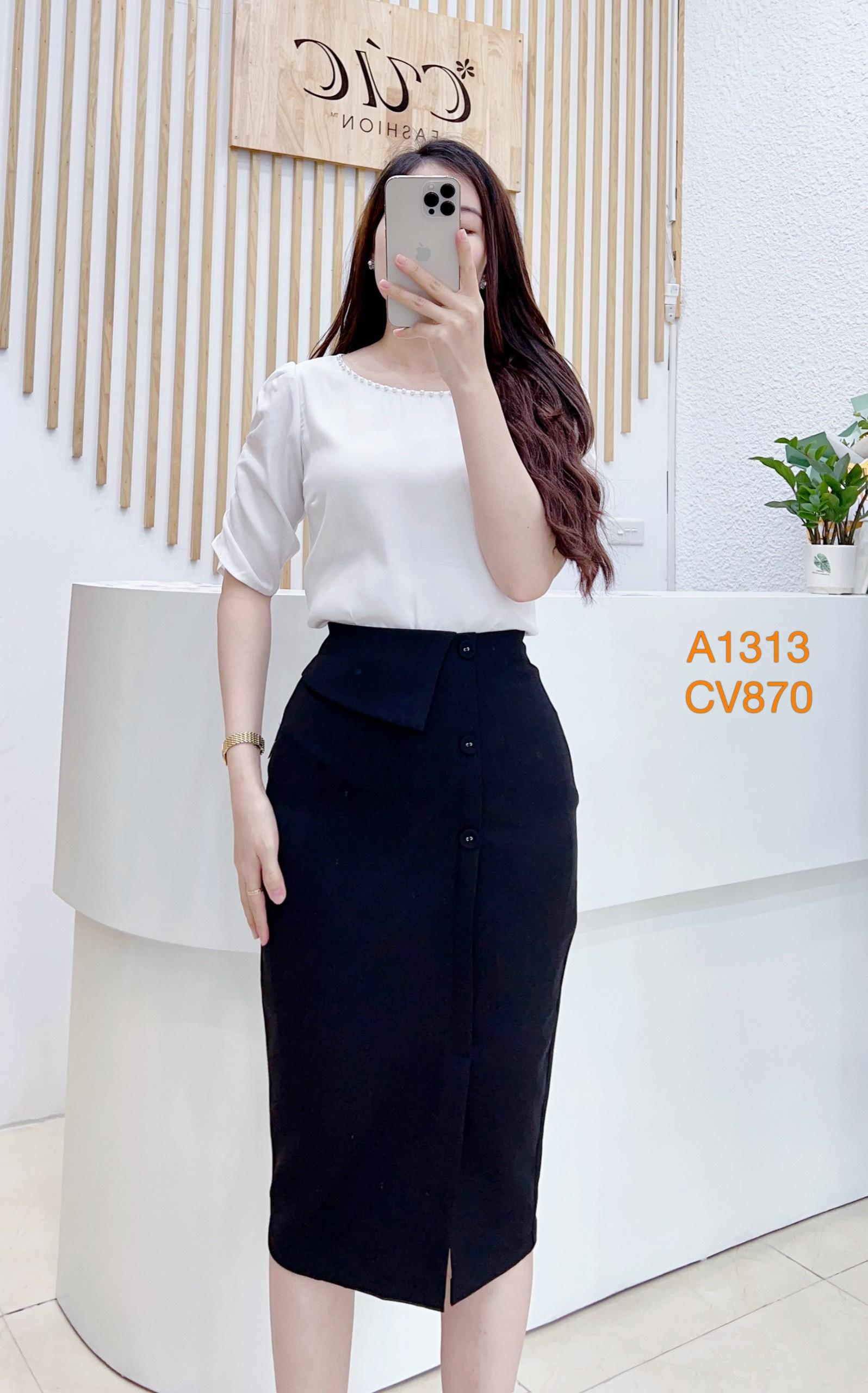 CV870 CV 3 cúc bọc xẻ trước