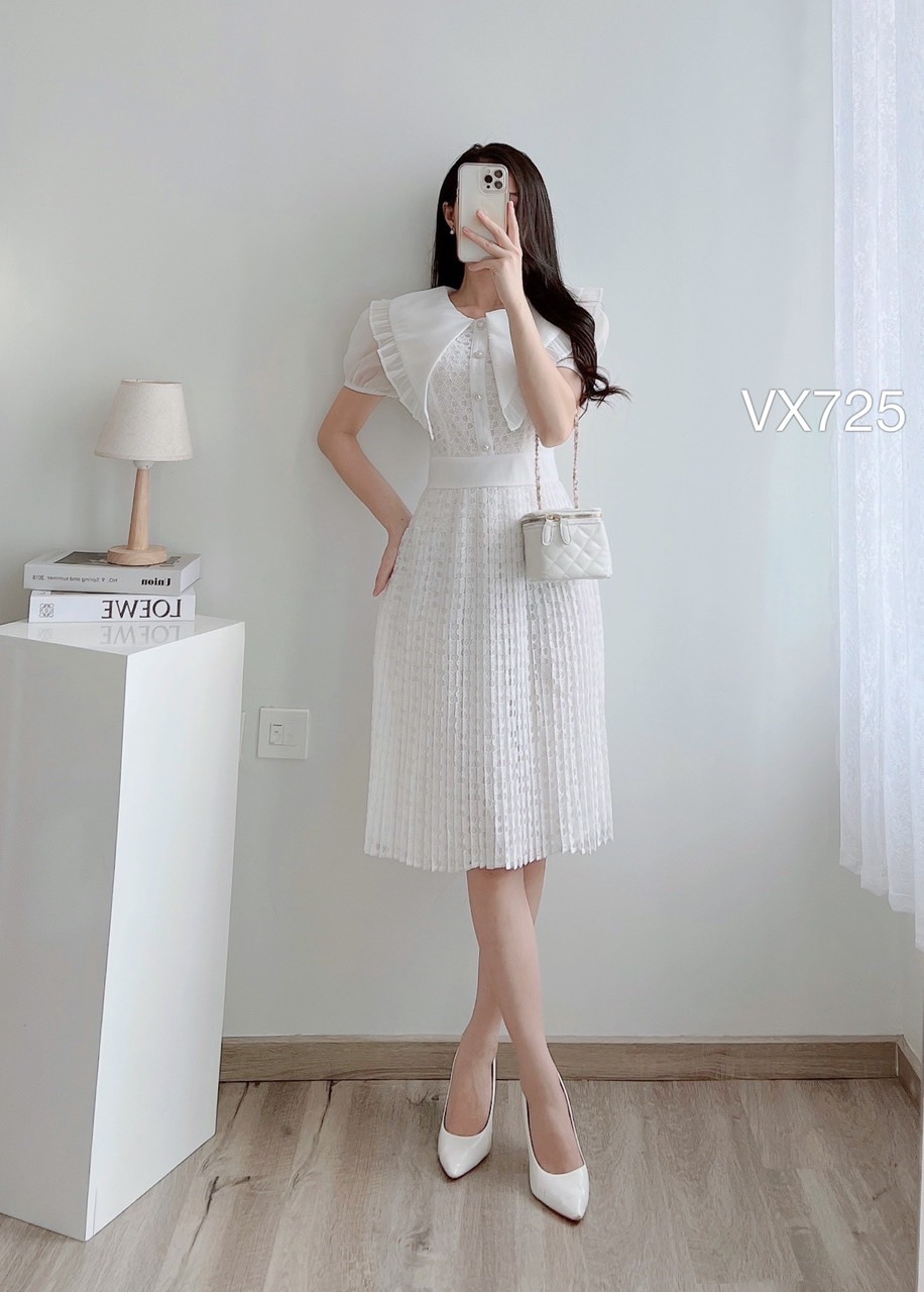 VX725 váy ren dập ly