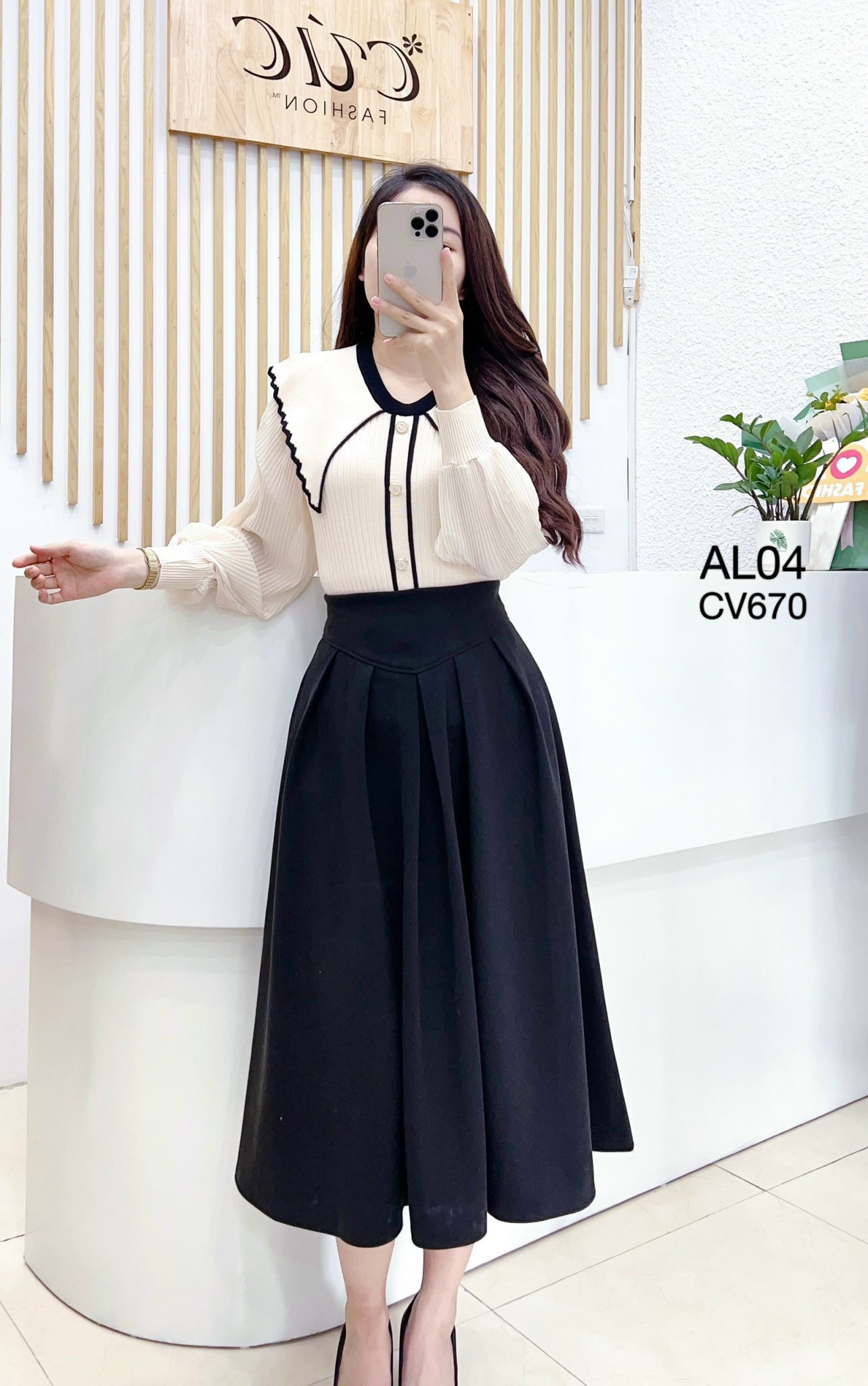 CV670 cv dạ xếp ly