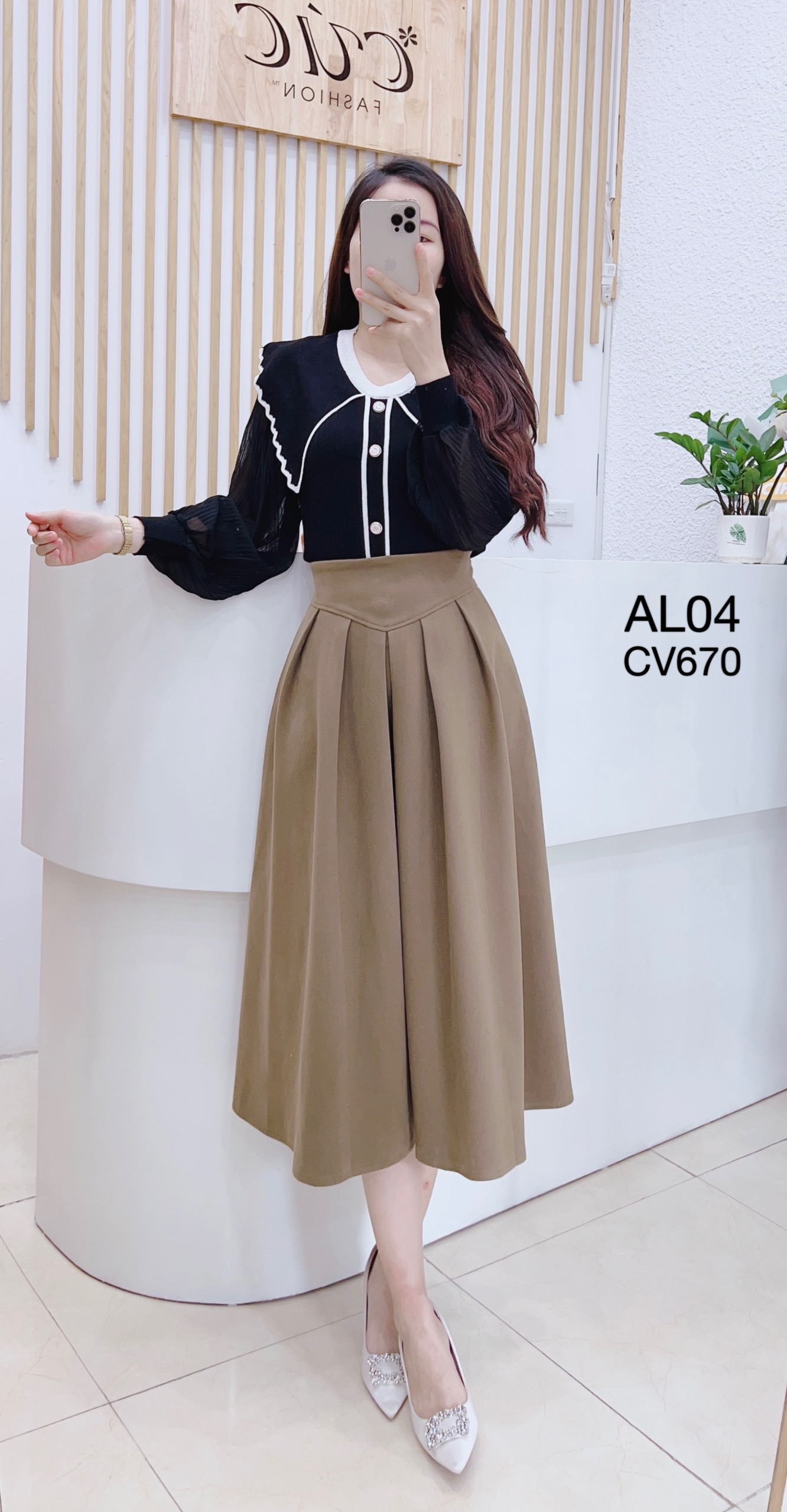 CV670 cv dạ xếp ly