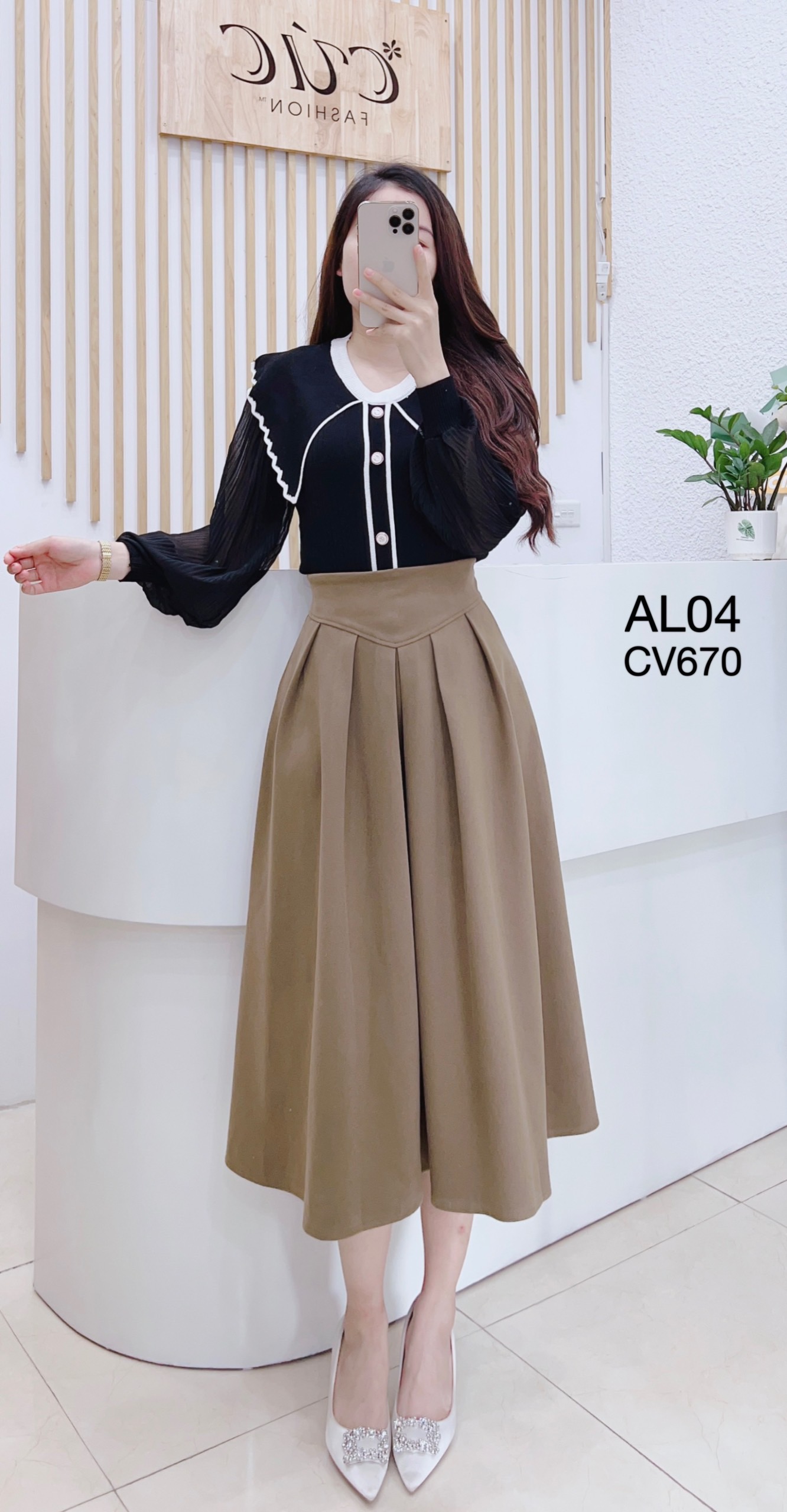 CV670 cv dạ xếp ly