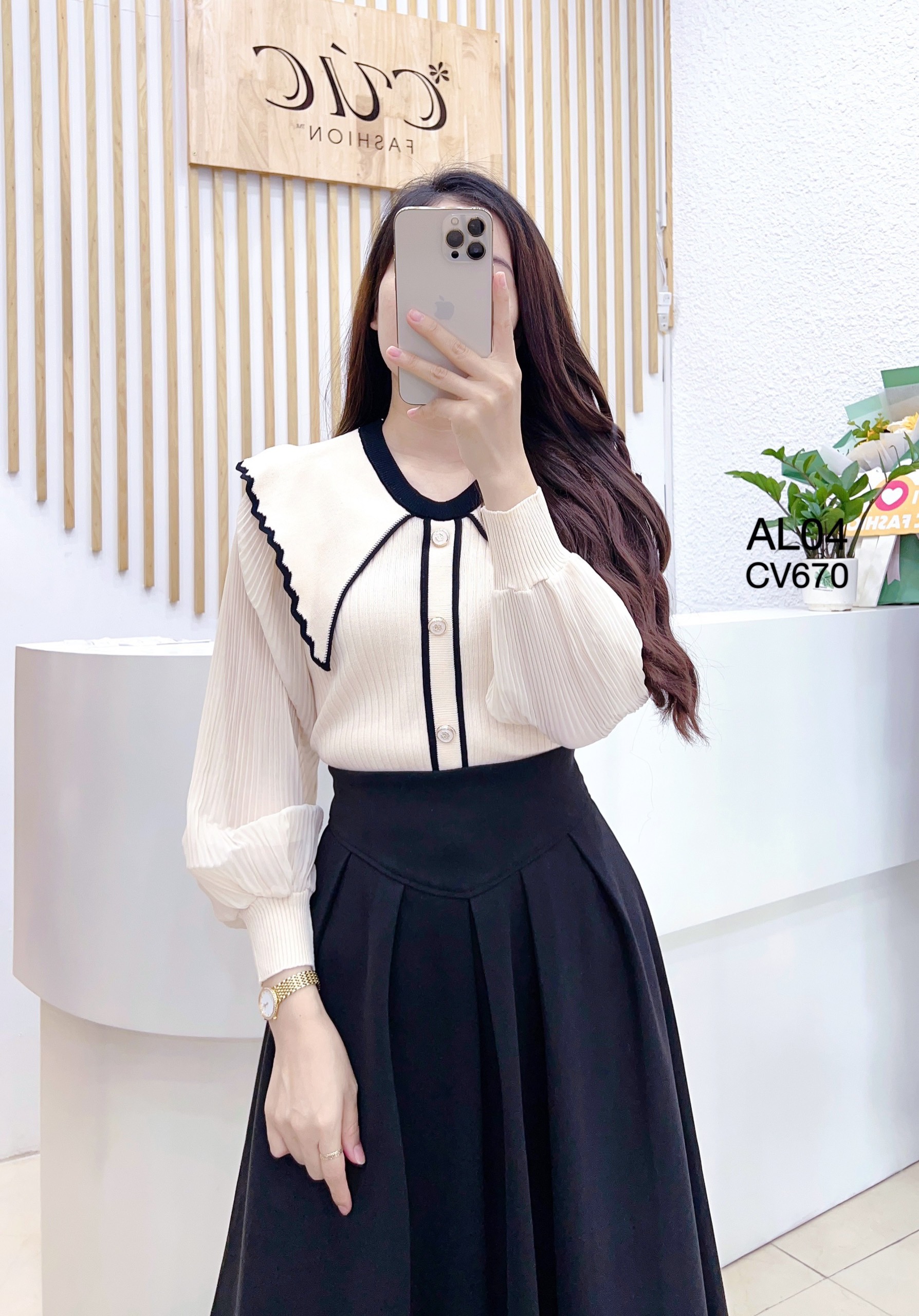 CV670 cv dạ xếp ly