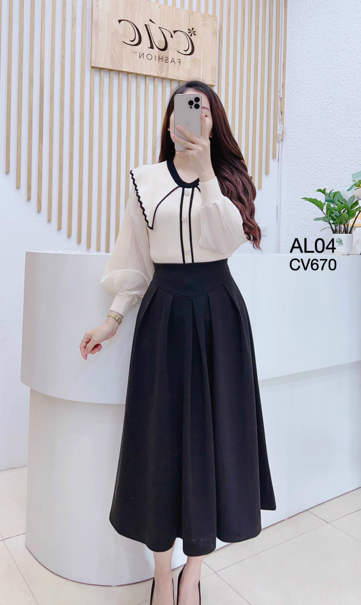 CV670 cv dạ xếp ly