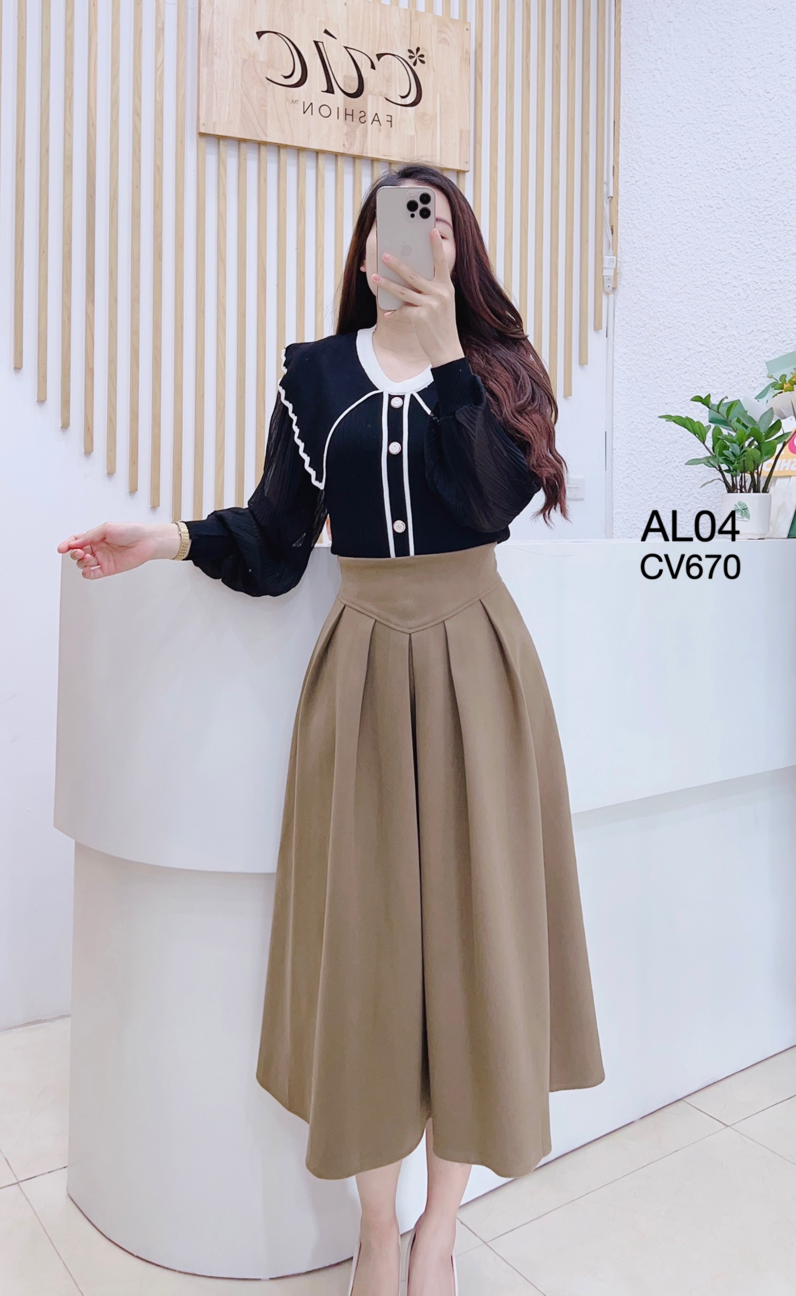 CV670 cv dạ xếp ly
