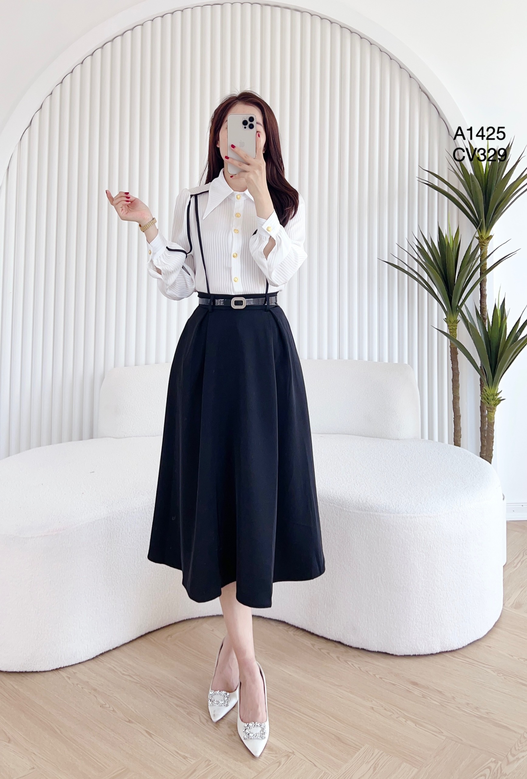 CV329 CV Xòe đai vuông đá