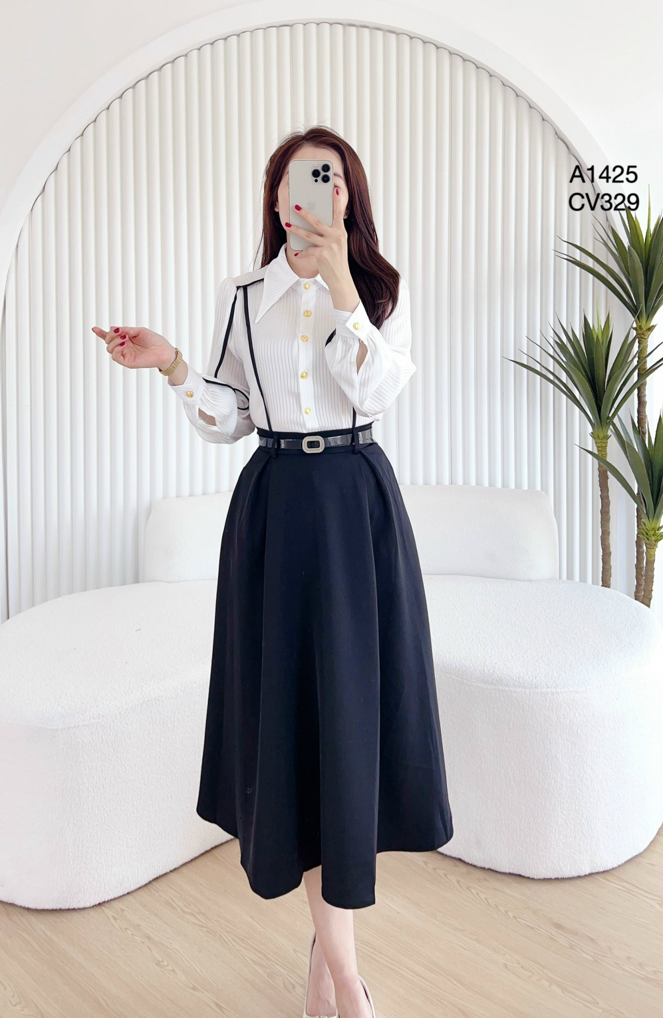 CV329 CV Xòe đai vuông đá