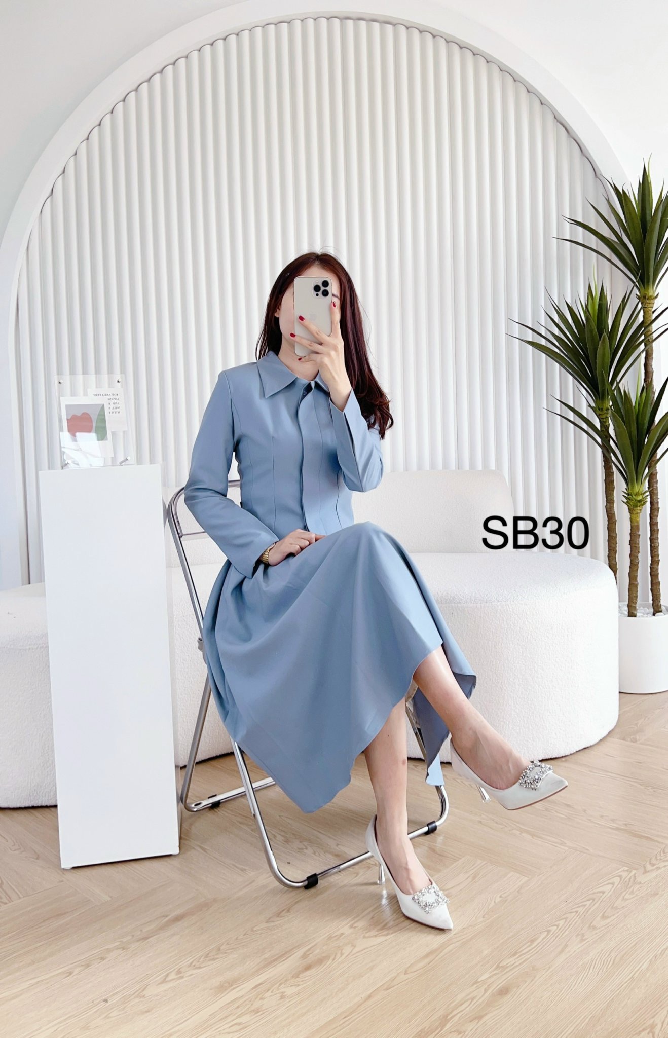 SB30 set áo cổ đức cv xòe trơn