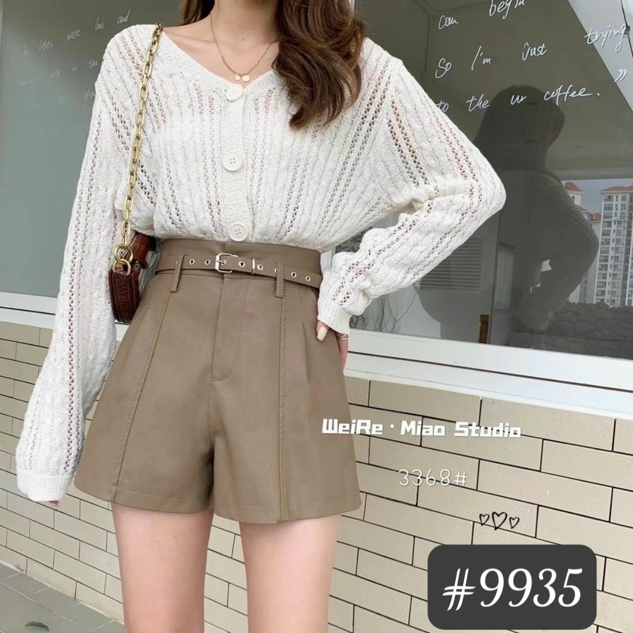 QS9935 quần da đai nhỏ