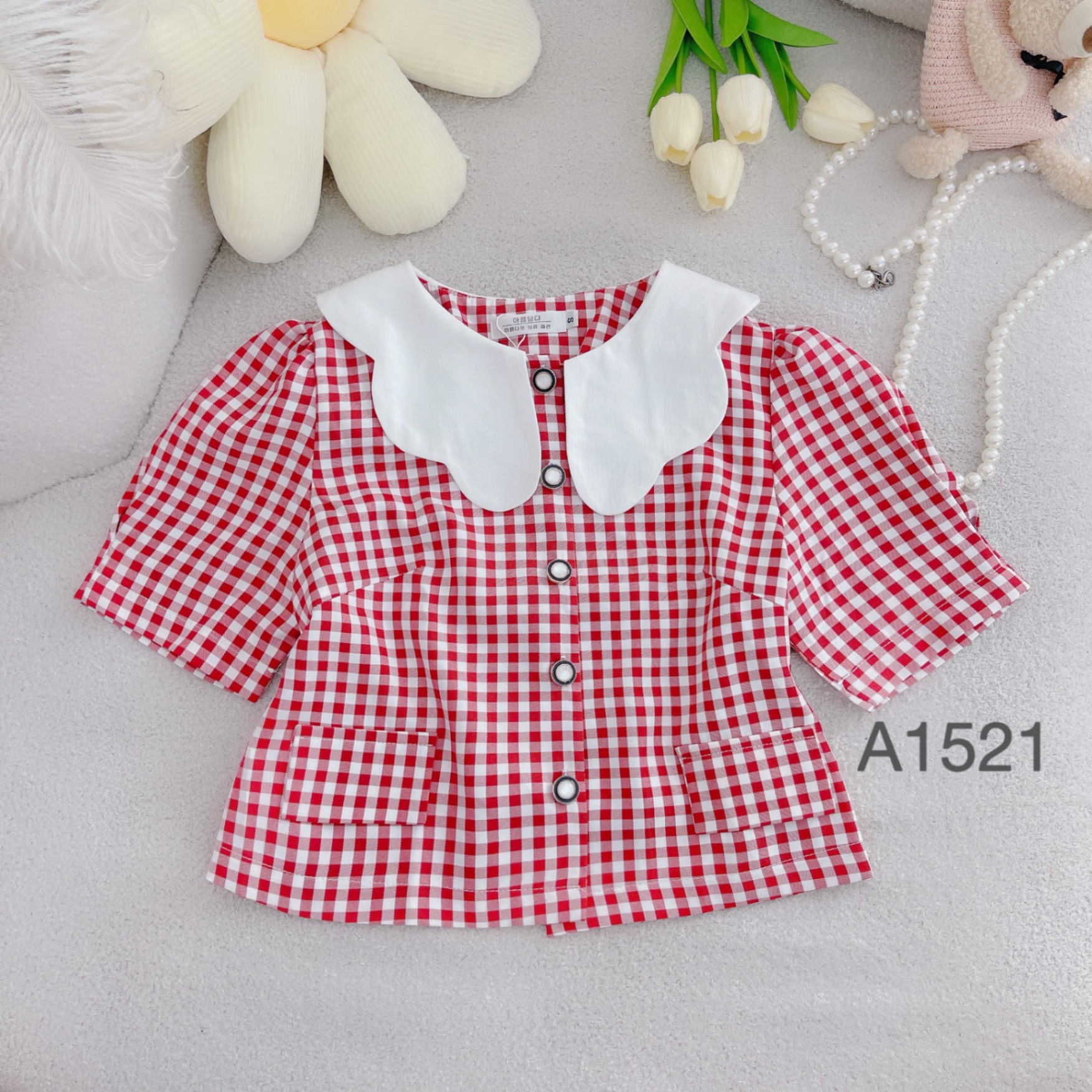 A1521 Áo kẻ cổ lượn