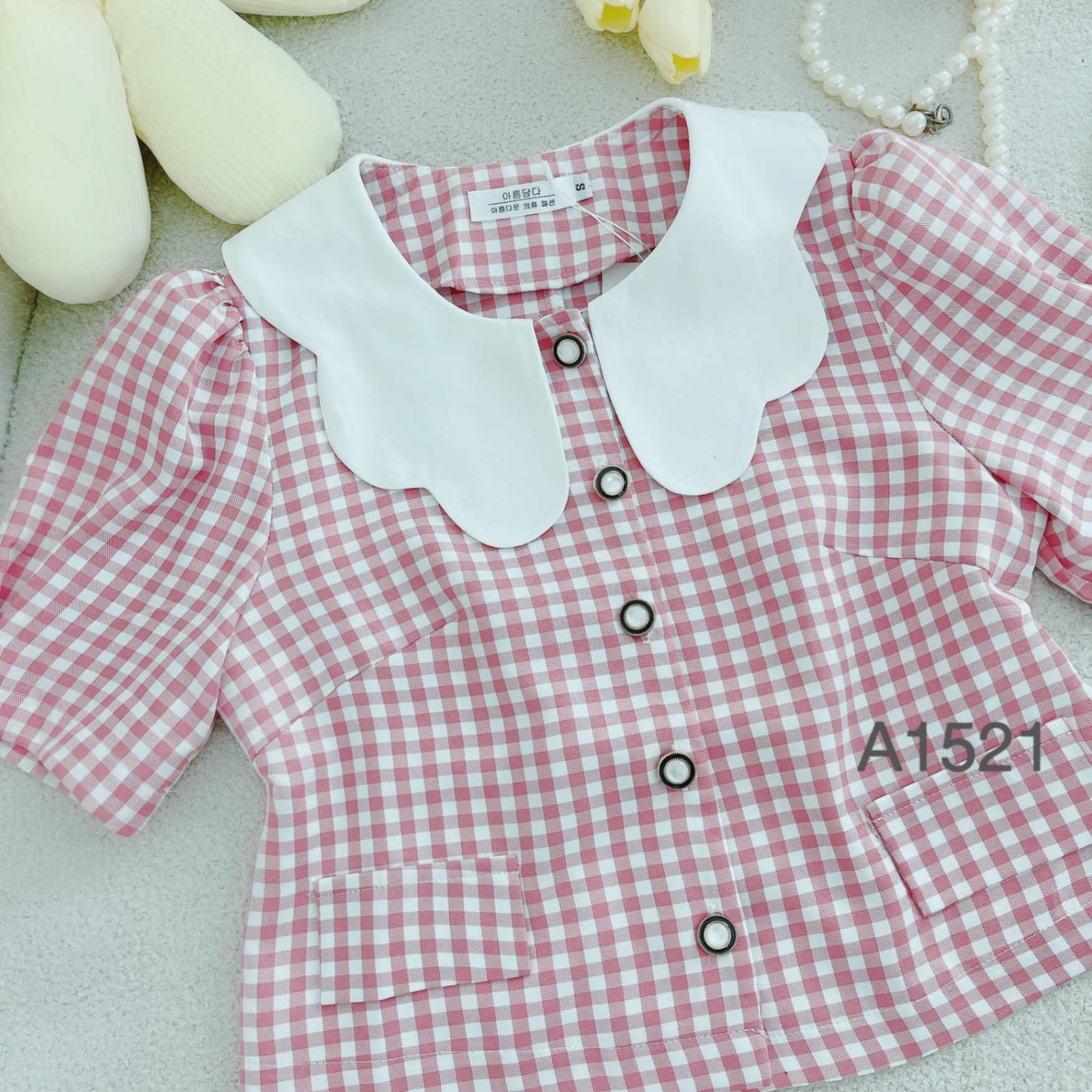 A1521 Áo kẻ cổ lượn