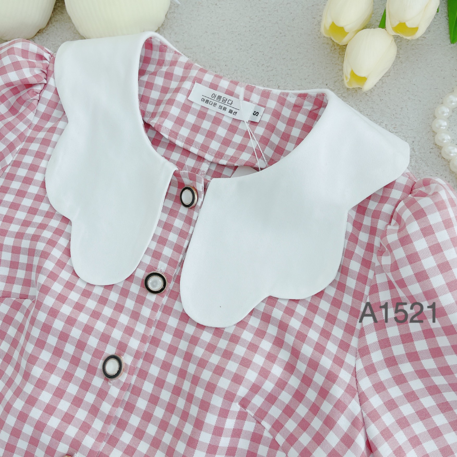 A1521 Áo kẻ cổ lượn