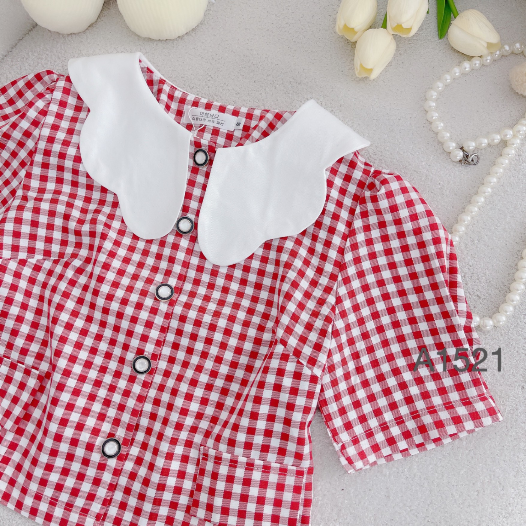 A1521 Áo kẻ cổ lượn