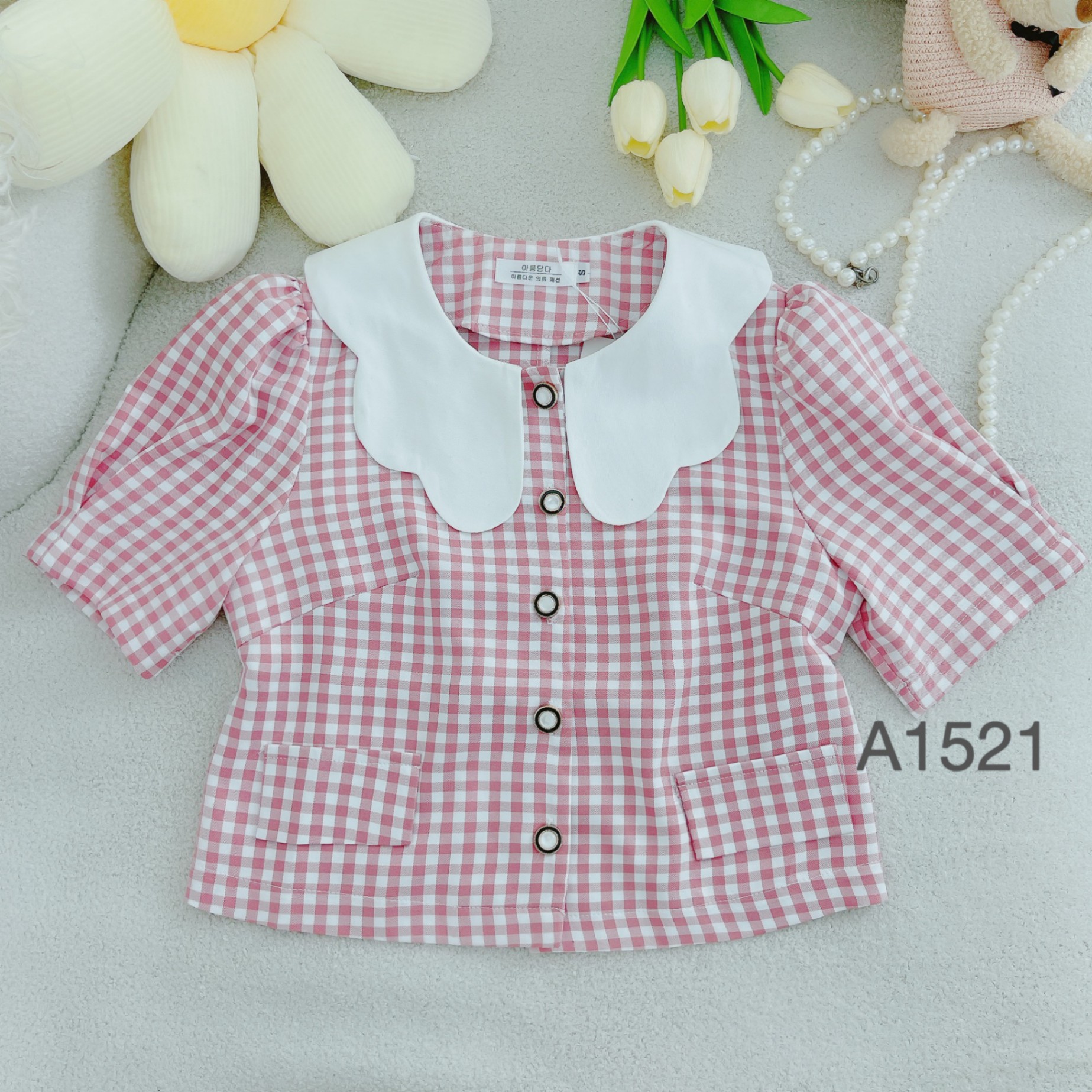 A1521 Áo kẻ cổ lượn
