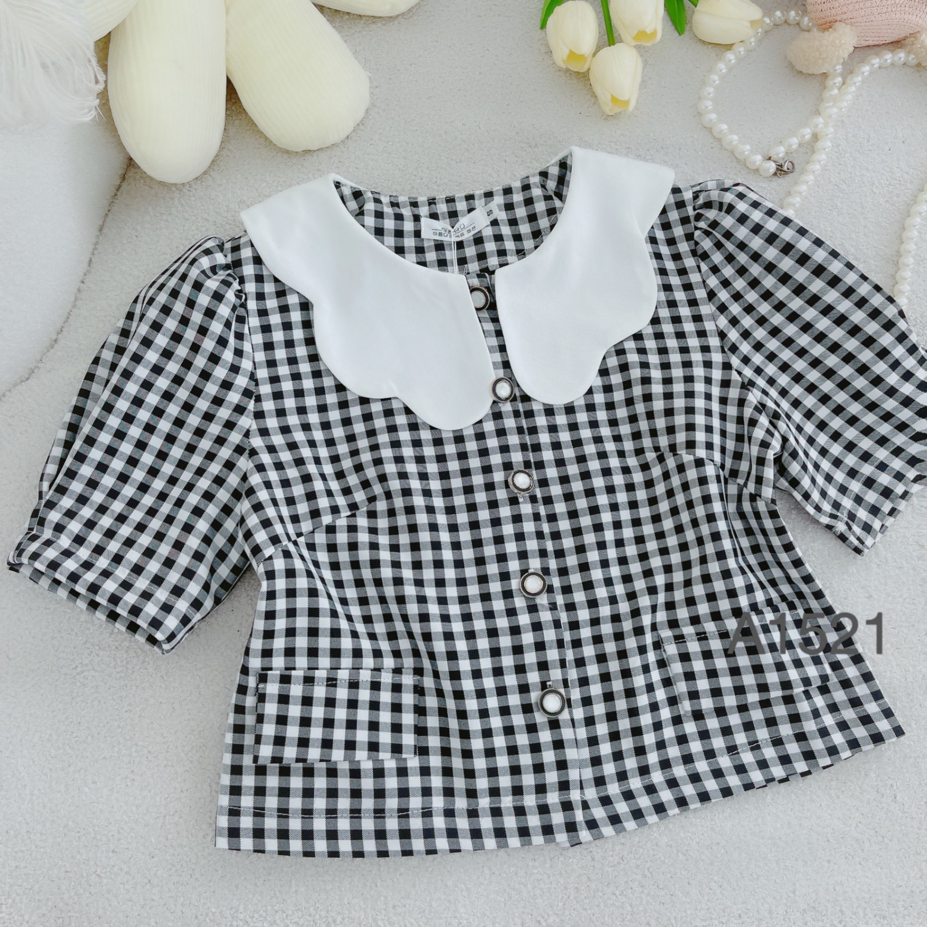 A1521 Áo kẻ cổ lượn