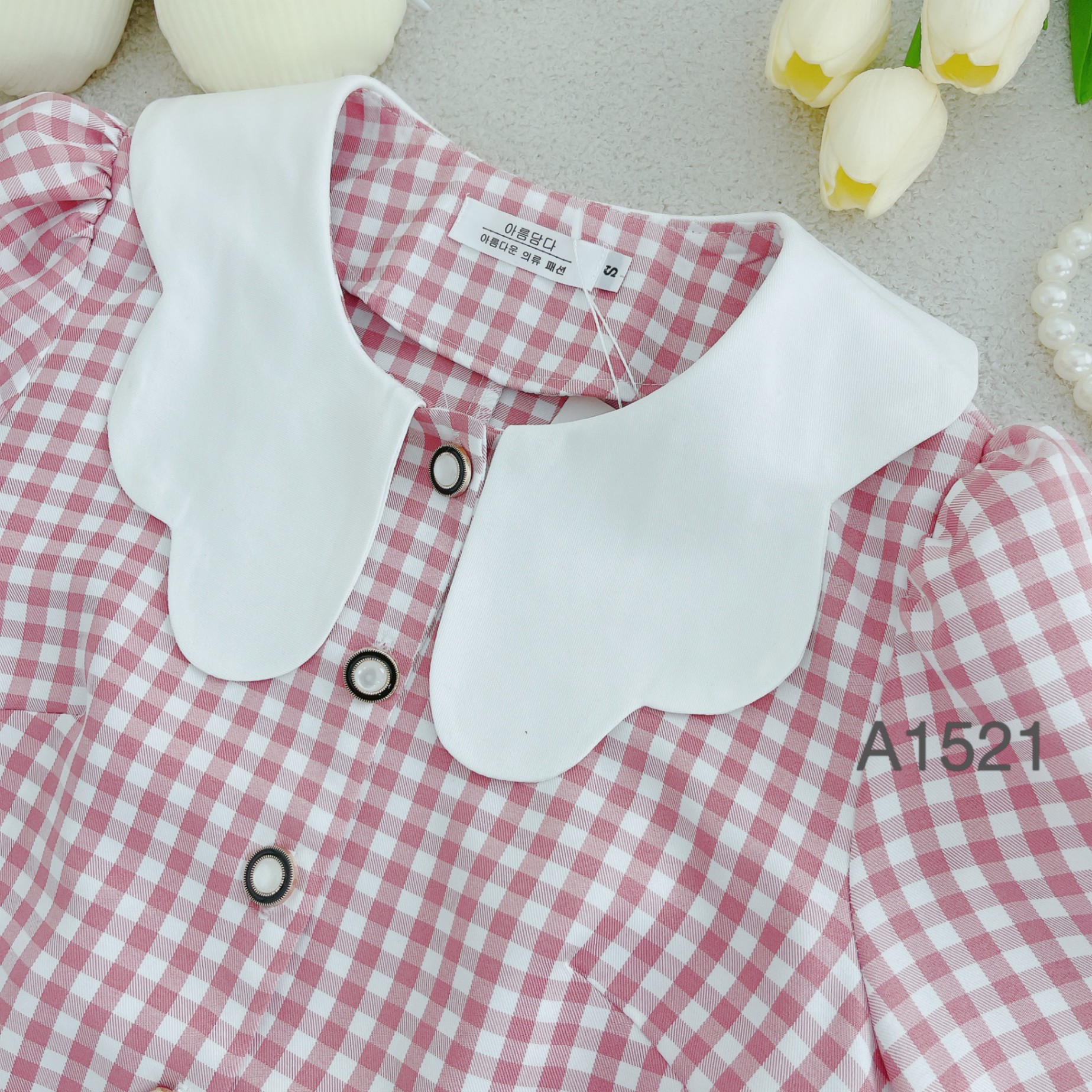 A1521 Áo kẻ cổ lượn