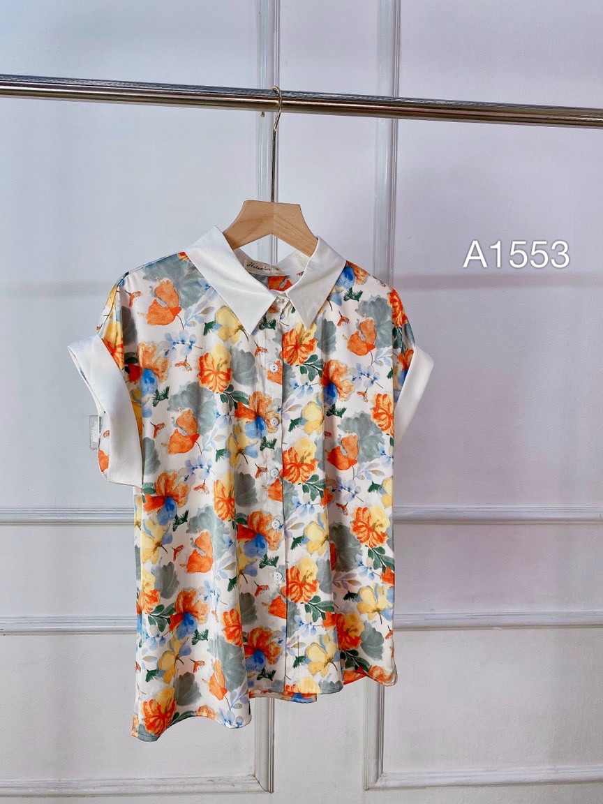 A1553 Áo hoa tay rơi