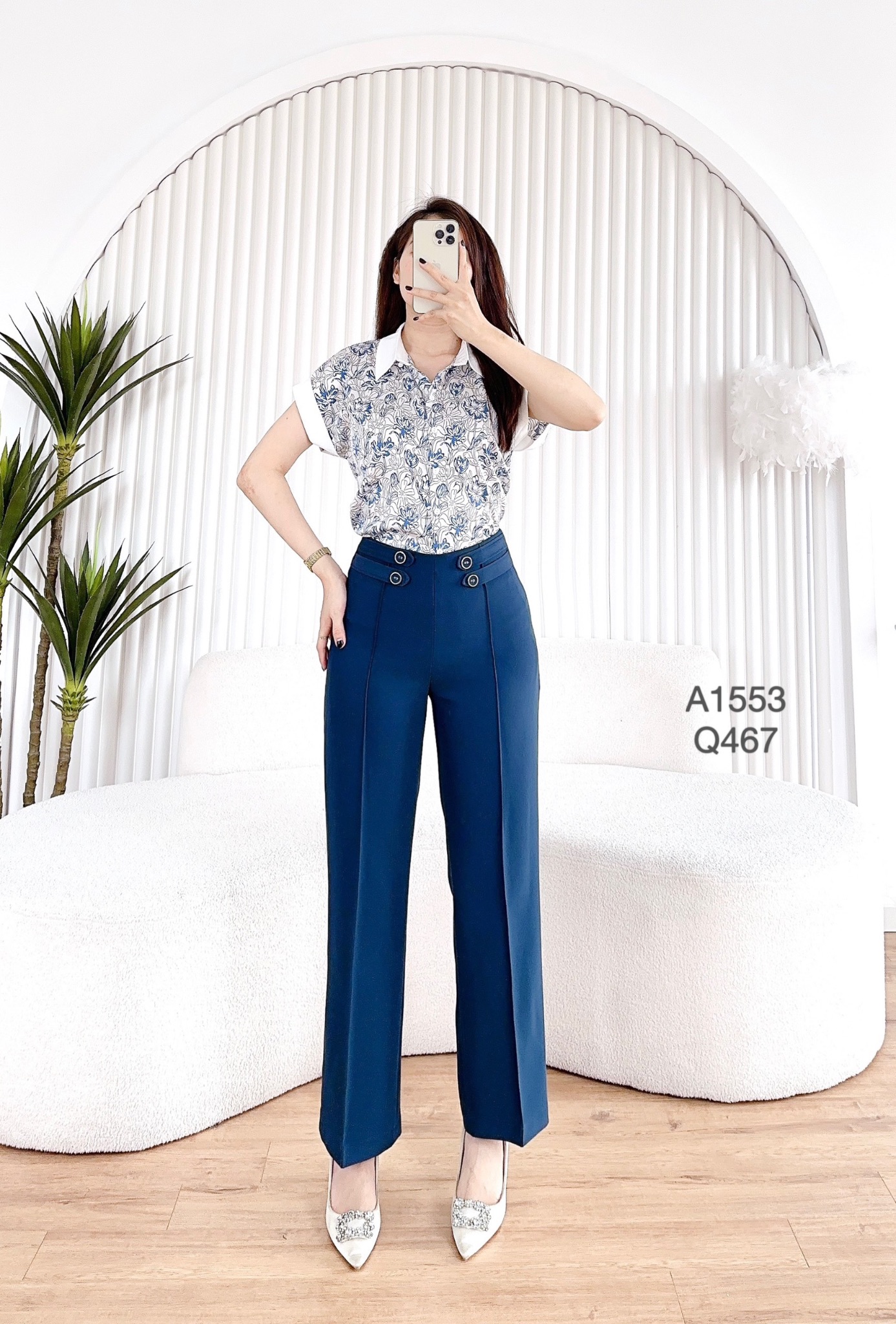 Q467 Quần xuống 4 cúc vắt