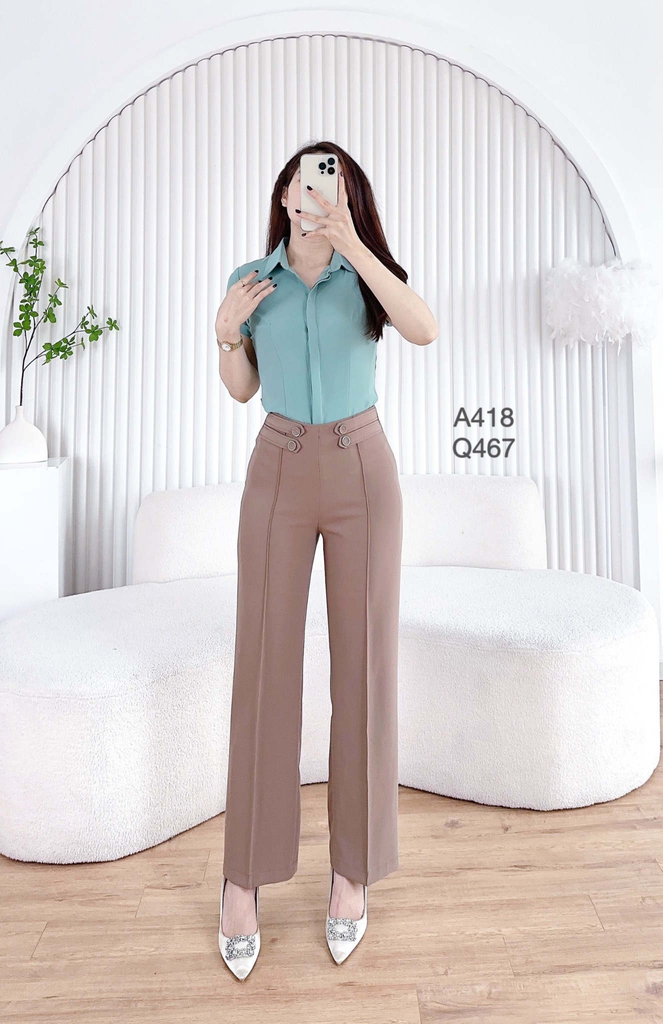 Q467 Quần xuống 4 cúc vắt