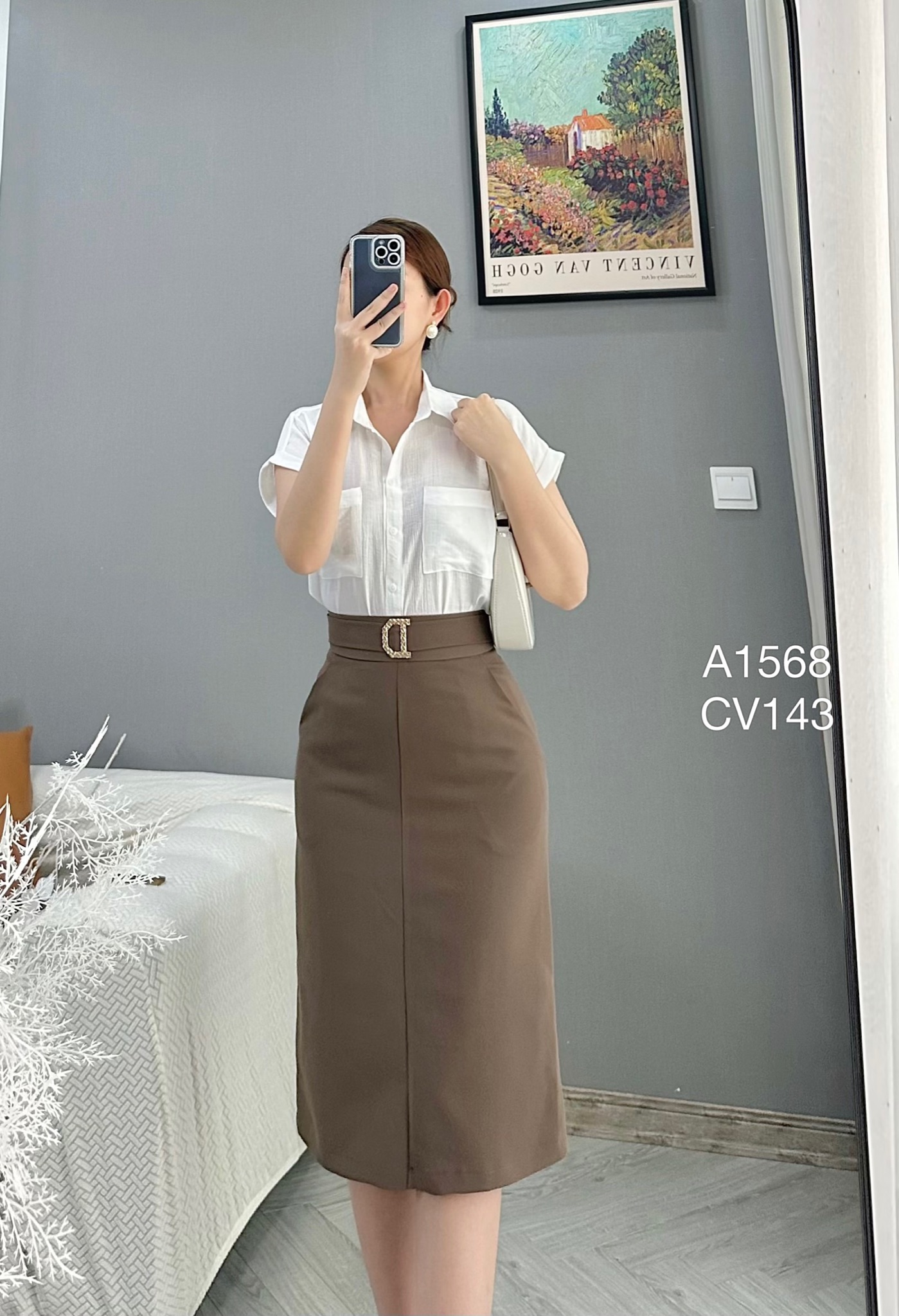 CV143 chân váy đai D 2 lớp